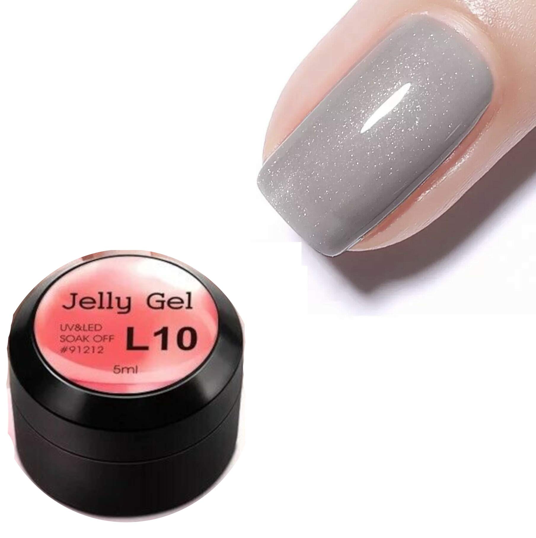 Venalisa Opal UV Gel Polish 5ml - Natural Jelly Camouflage Acrylic French Nails Art Gel, Crystal Clear UV Jelly Gel Varnish (JG-5ml-L18) for Salon & DIY Manicures at Home