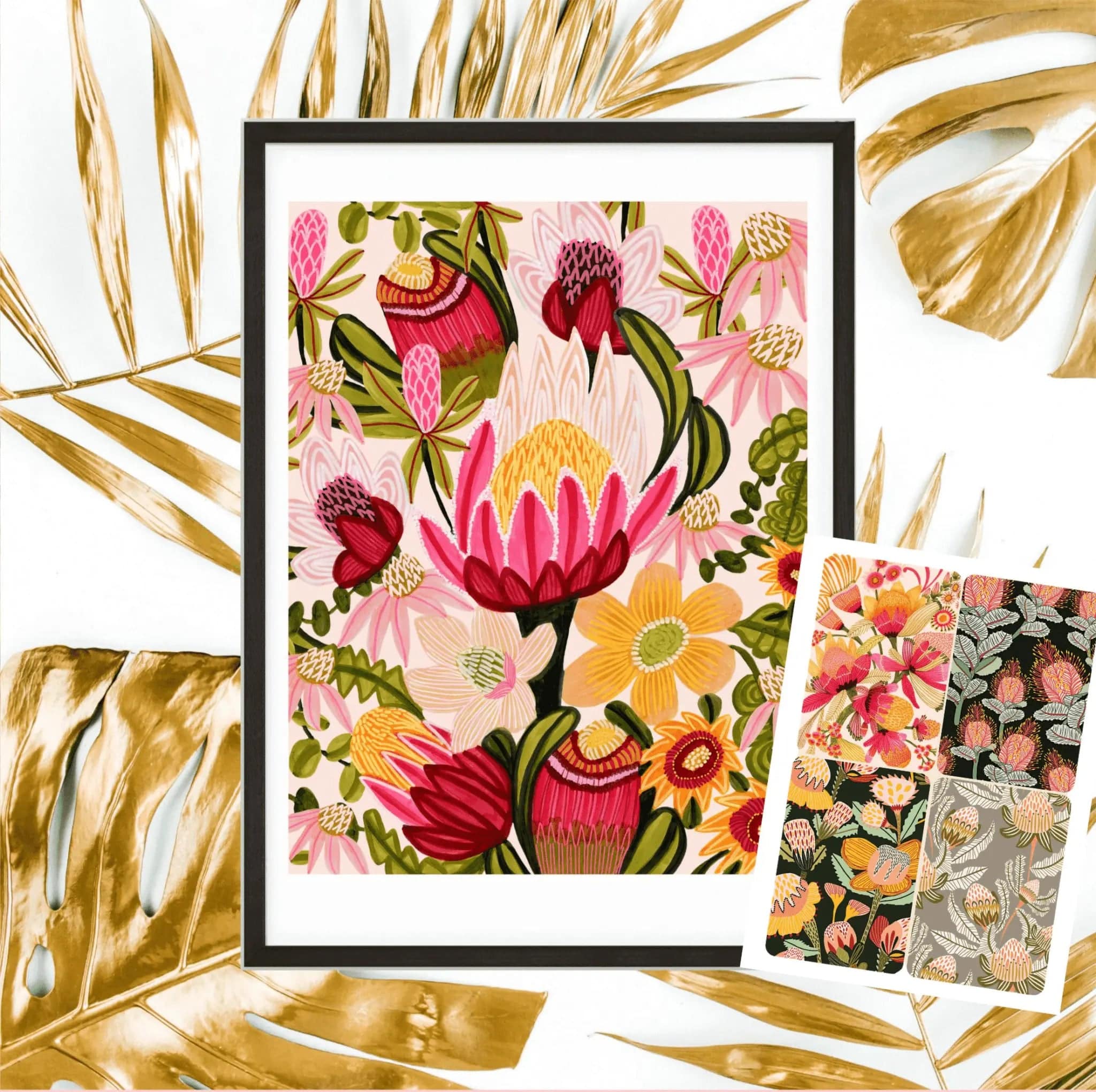 Australian Flowers Wall Art Gift Set - Floral Canvas Prints for Home Decor, Perfect for Living Room, Bedroom & Office