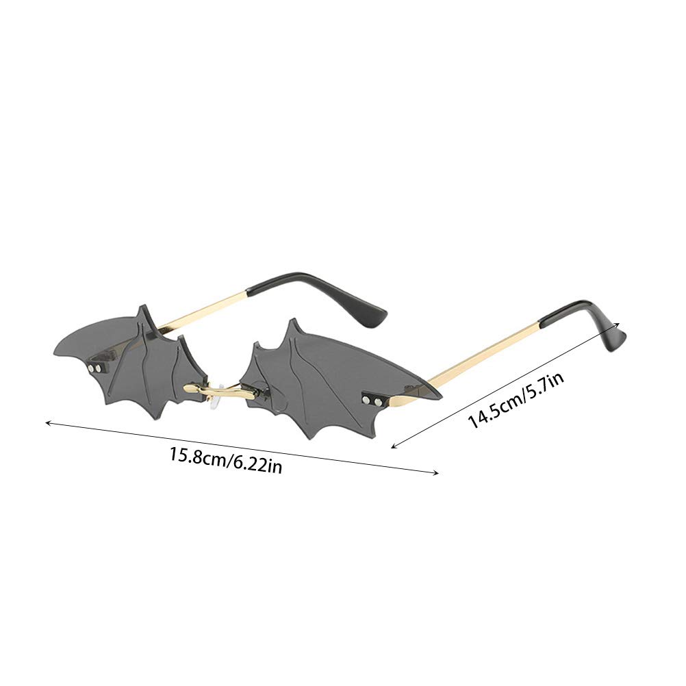 ABOOFAN 1pc Bat Shaped Halloween Sunglasses - Novelty Party Glasses for Women & Men, Funny Rimless Costume Accessories for Halloween Decor, Photo Props & Cosplay - Perfect for Halloween Parties, Costume Events & Themed Photoshoots