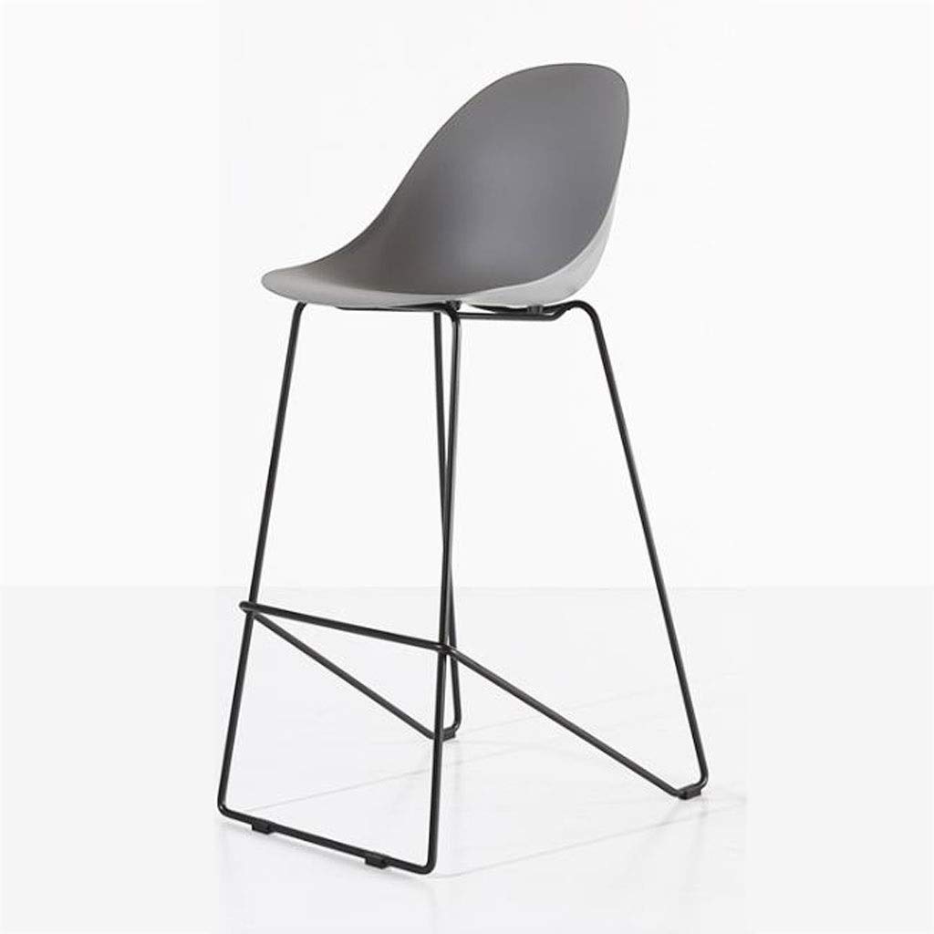 Nordic Wrought Iron Counter Bar Stools with Backrest - Gray Kitchen Breakfast Dining Chairs for Home, Cafe & Restaurant Use