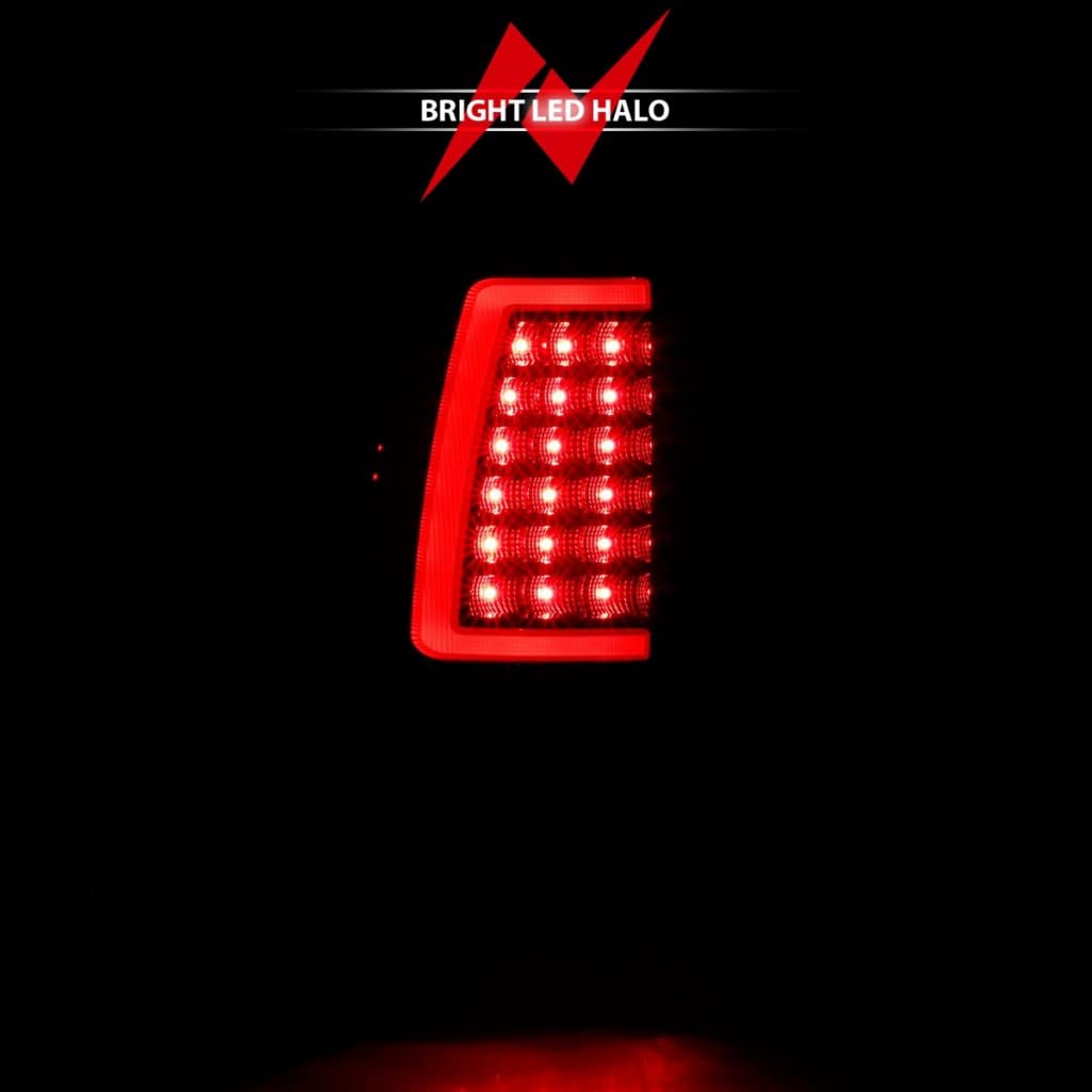ANZO LED Tail Lights for Chevy Silverado 1500 HD 2003-2006 | Black Plank Style | Part# 311334 | Upgrade Your Truck's Rear Lighting for Night Driving & Enhanced Safety