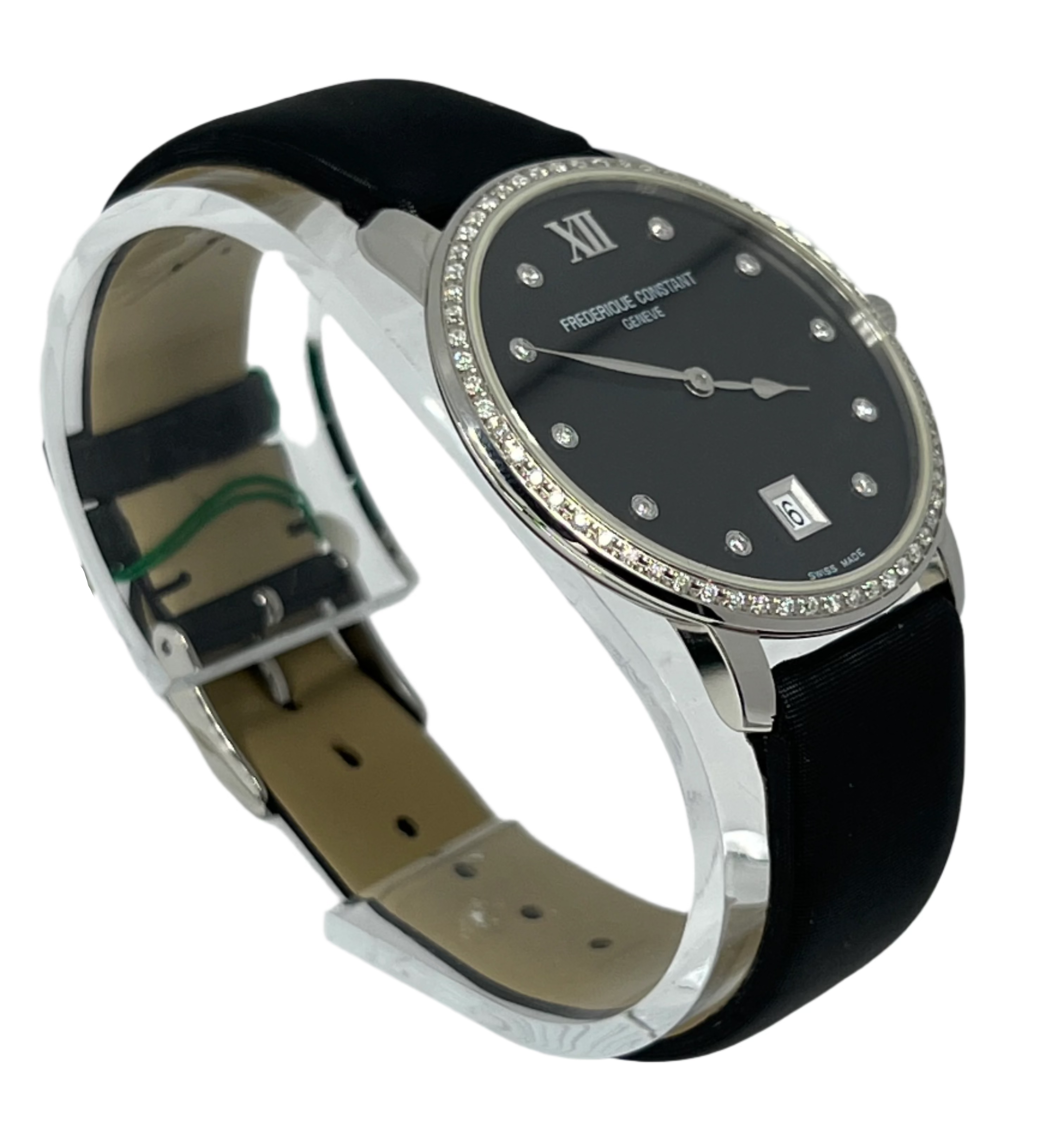 Frederique Constant Slimline Women's Watch - Stainless Steel & Diamond Accents | Elegant Dress Watch for Formal Events & Special Occasions