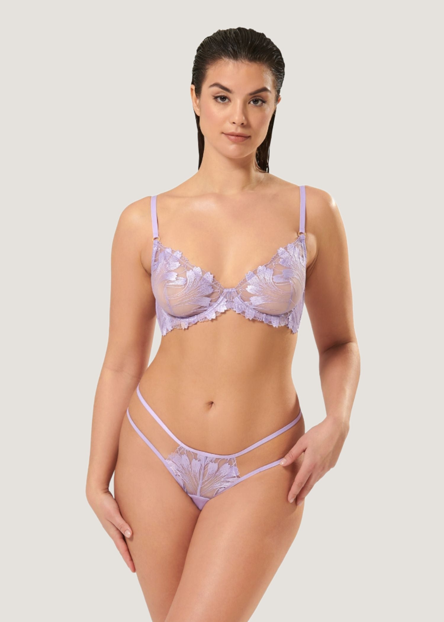 Colette Wired Bra - Purple Rose Lace Underwire Push Up Bra for Women | Perfect for Date Night, Special Occasions & Everyday Comfort