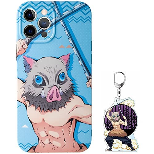 **Inosuke Anime Phone Case for iPhone 12 Pro - Durable Protective Cover with Free Keychain - Perfect for Anime Fans & Cosplay Enthusiasts**