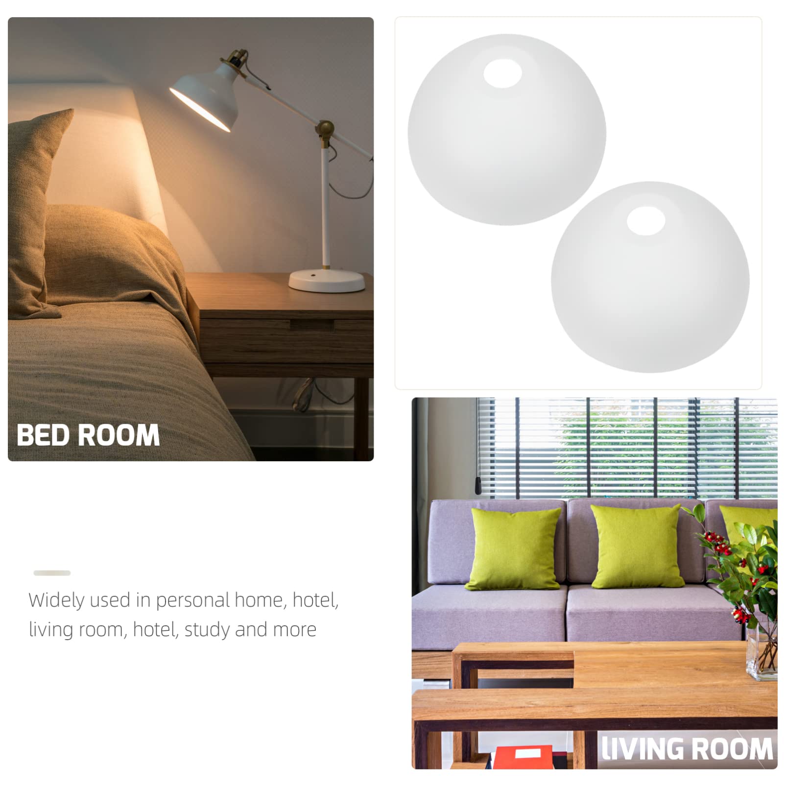 DOITOOL 2-Pack White Plastic Pendant Lamp Shades - Modern Hanging Light Covers Replacement for Ceiling Fixtures - Perfect for Dining Room, Kitchen Island & Bedroom Lighting