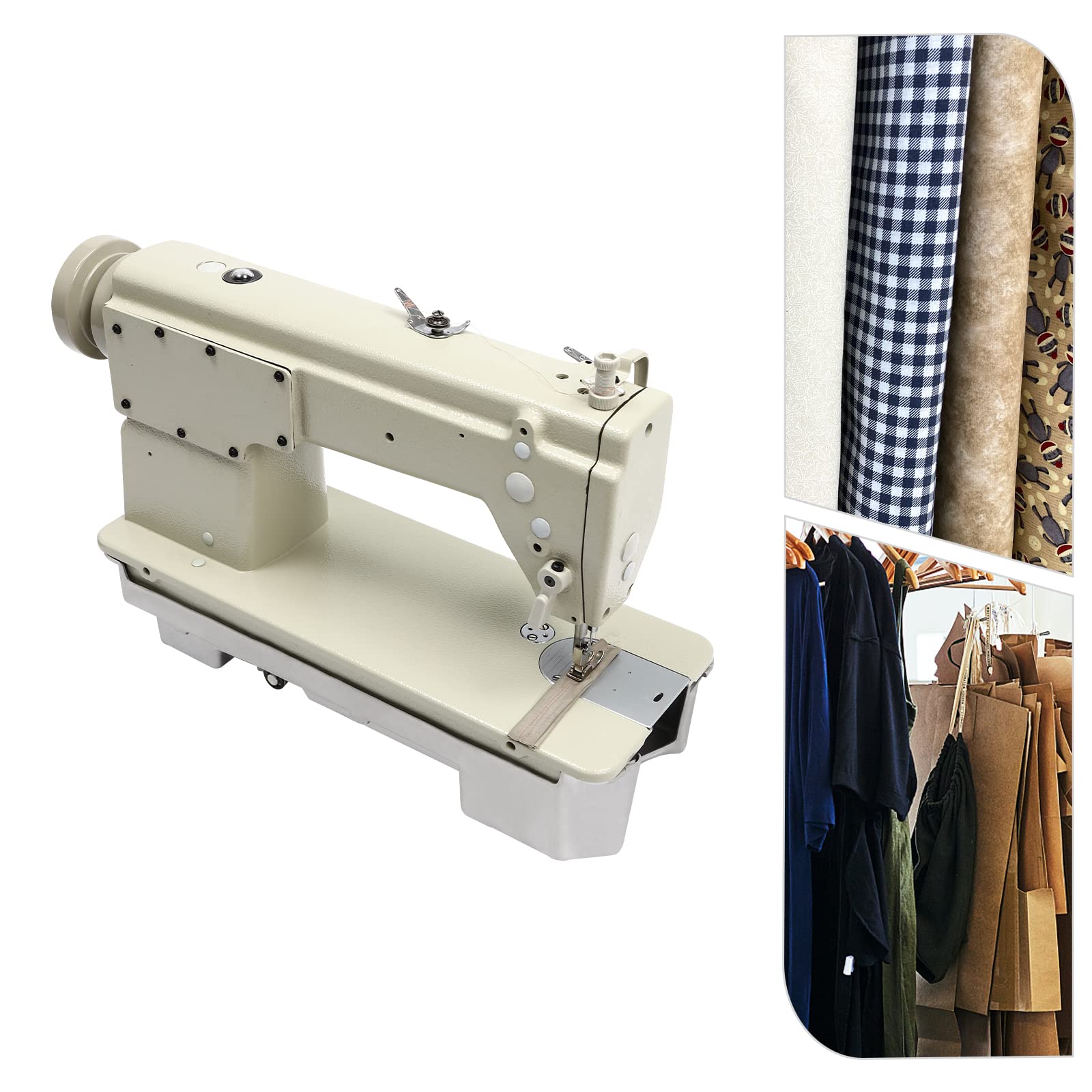 Industrial Heavy Duty Sewing Machine 6150 - High Speed Commercial Straight Stitch Flatbed Sewing Machine for Leather, Canvas, Rubber, Shoes, Boots, Bags & Doll Making - Perfect for Upholstery, Leathercraft & Shoe Repair Workshops