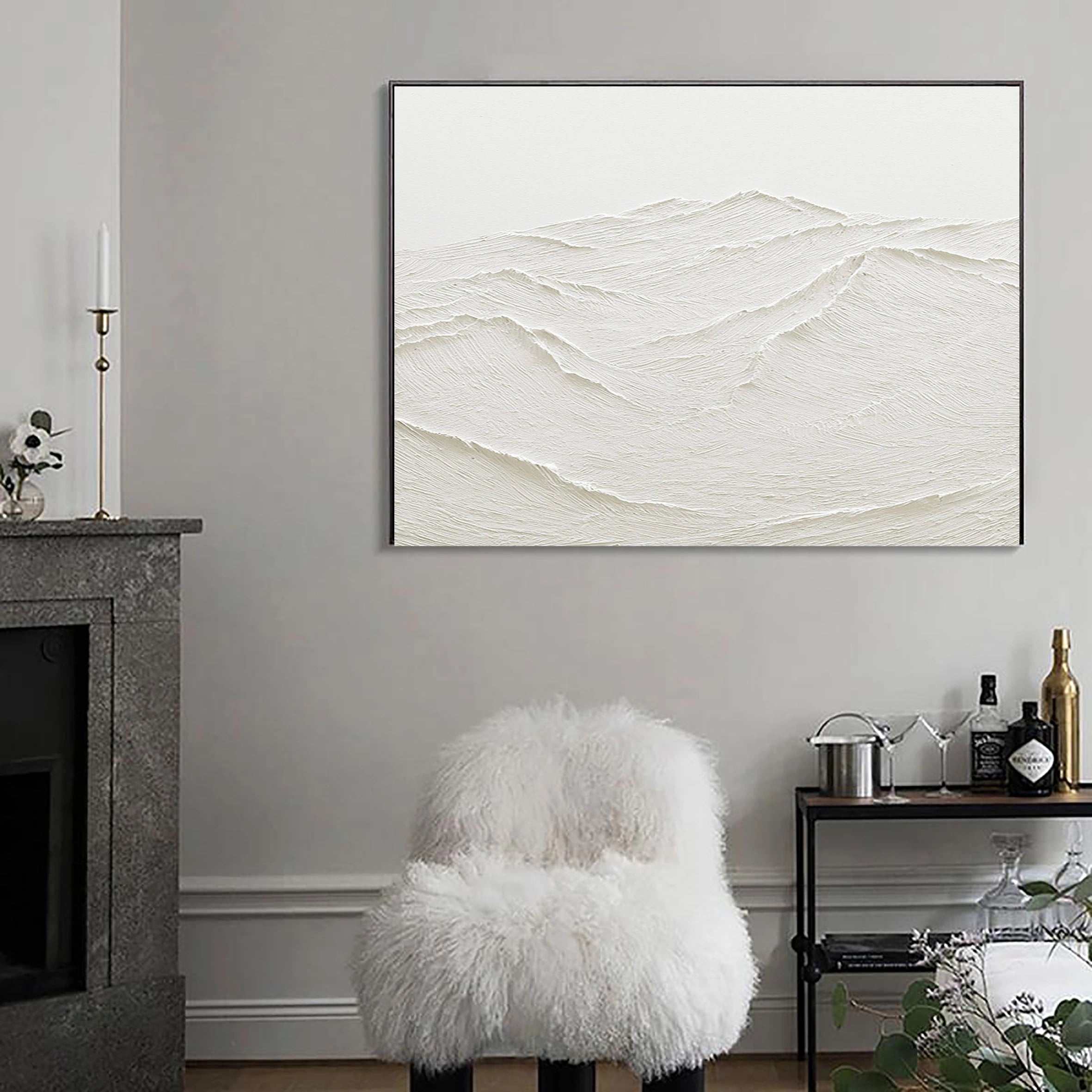 Minimalist Textured Plaster Art Painting - Abstract Wall Decor for Living Room, Bedroom & Office | #MM027
