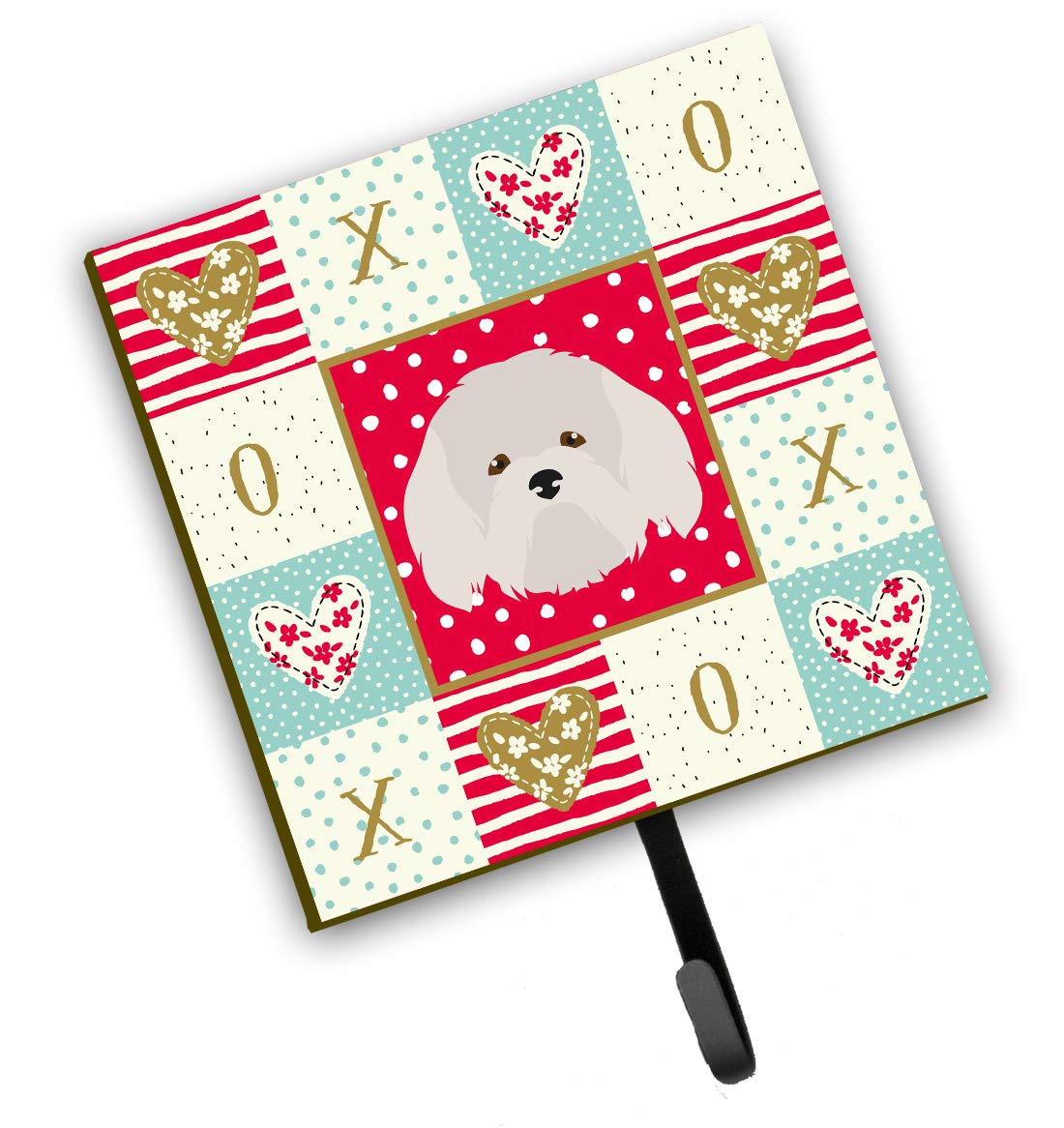 Caroline's Treasures Coton de Tulear Love Leash & Key Holder Hooks - Colorful Dog-Themed Wall Decor for Home, Office, or Gift