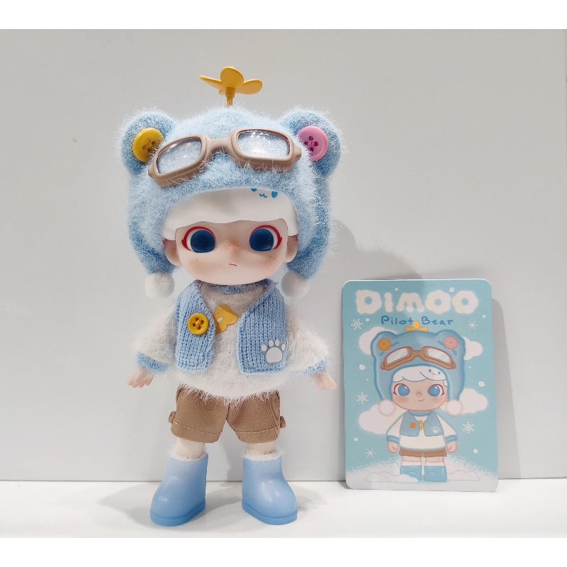 DIMOO Pilot Bear Collectible Action Figure - Cute & Detailed Model Toy for Kids & Adults - Perfect for Display, Gifts, and Role Play Scenes