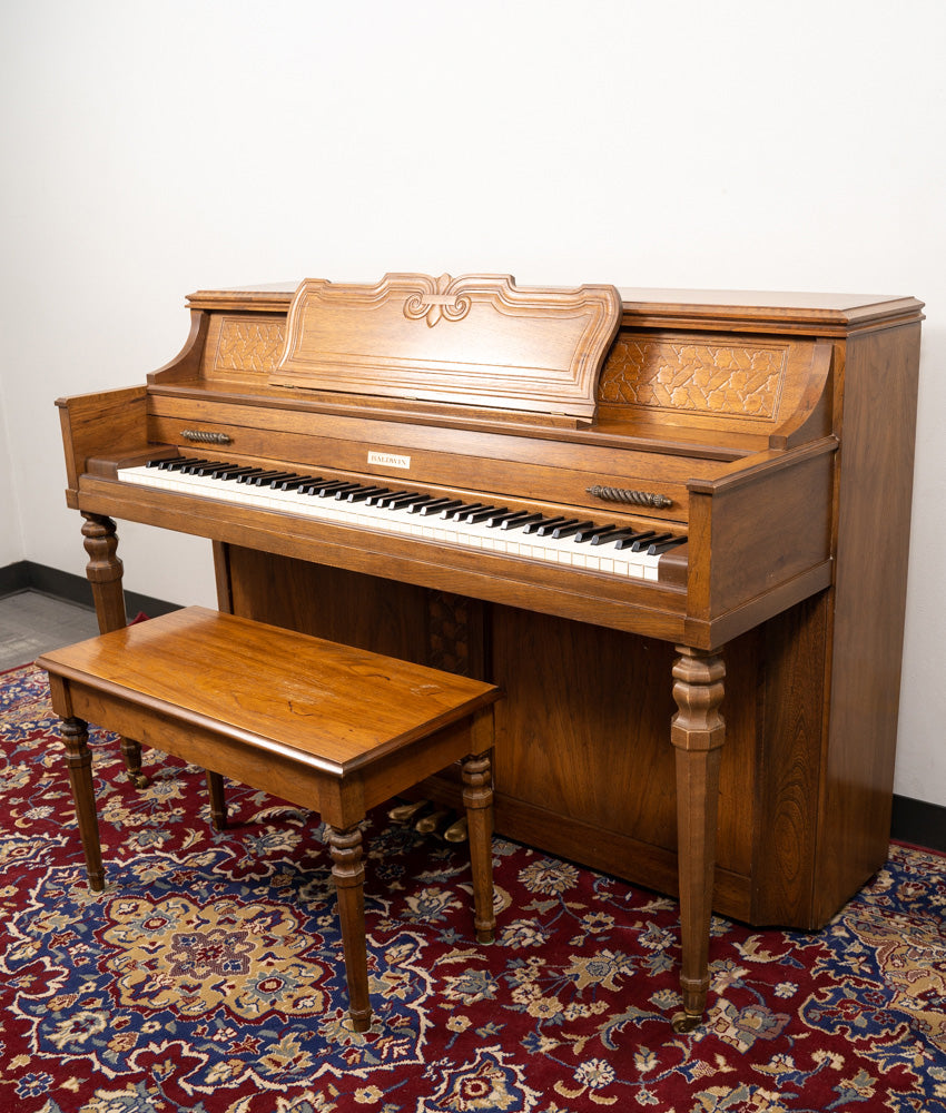 Acrosonic By Baldwin Upright Piano in Satin Walnut Finish | Model SN: 1039106 | Perfect for Home, Studio & Performance