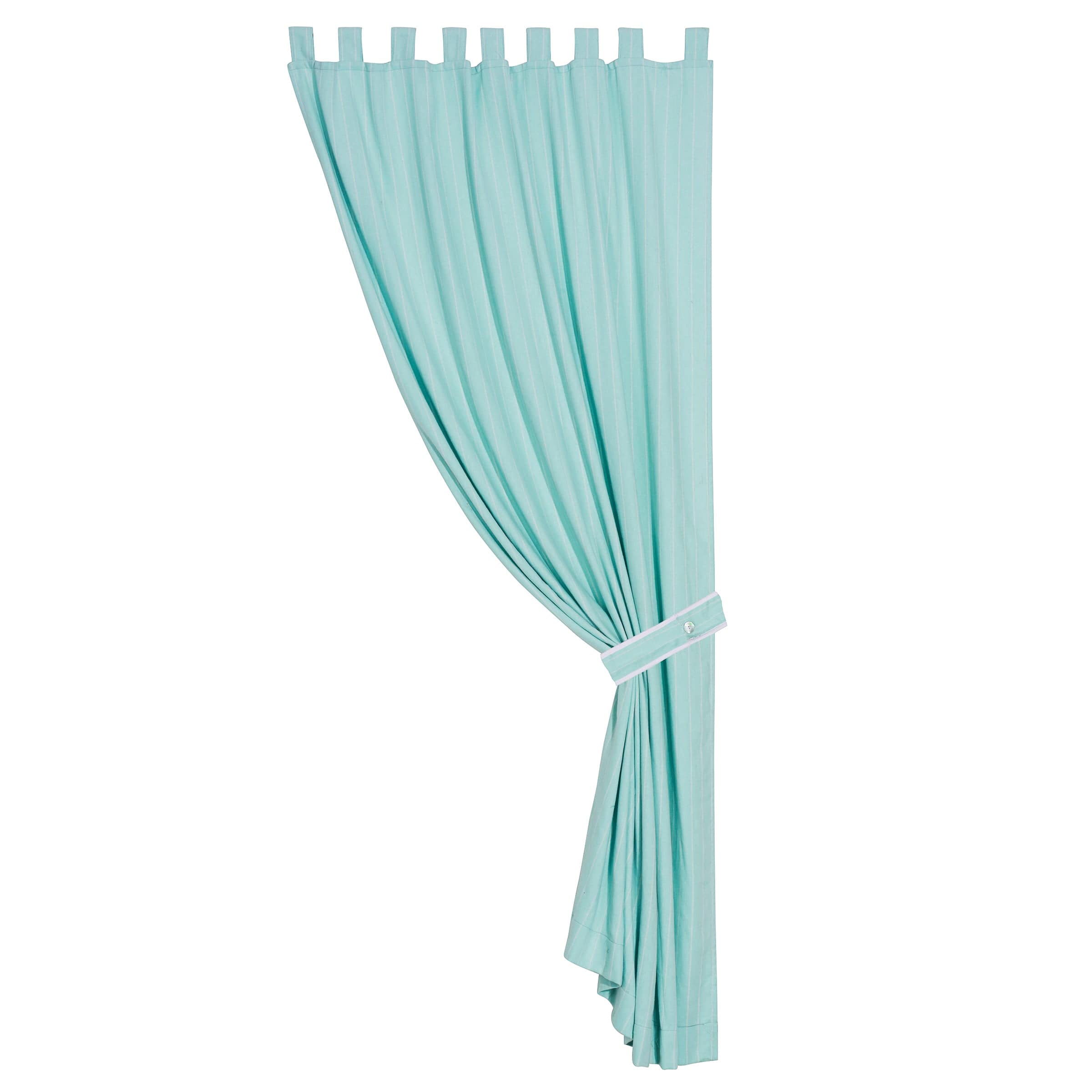 Catalina Aqua Tab Top Single Panel Curtain - Light Filtering Window Treatment for Living Room & Bedroom | Coastal Blue Sheer Curtain Panel