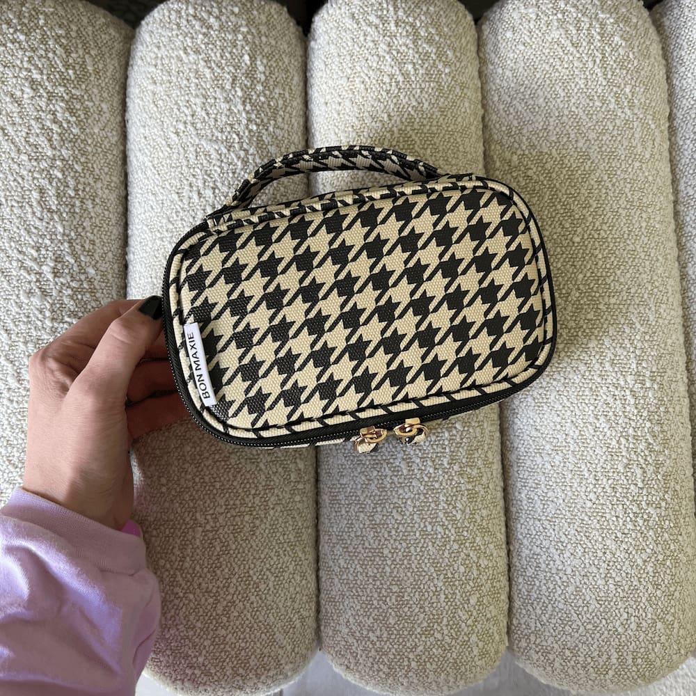 Handy Handle Case - Black Houndstooth Pattern | Durable & Stylish Phone Cover for iPhone & Samsung | Perfect for Work, Travel & Everyday Use