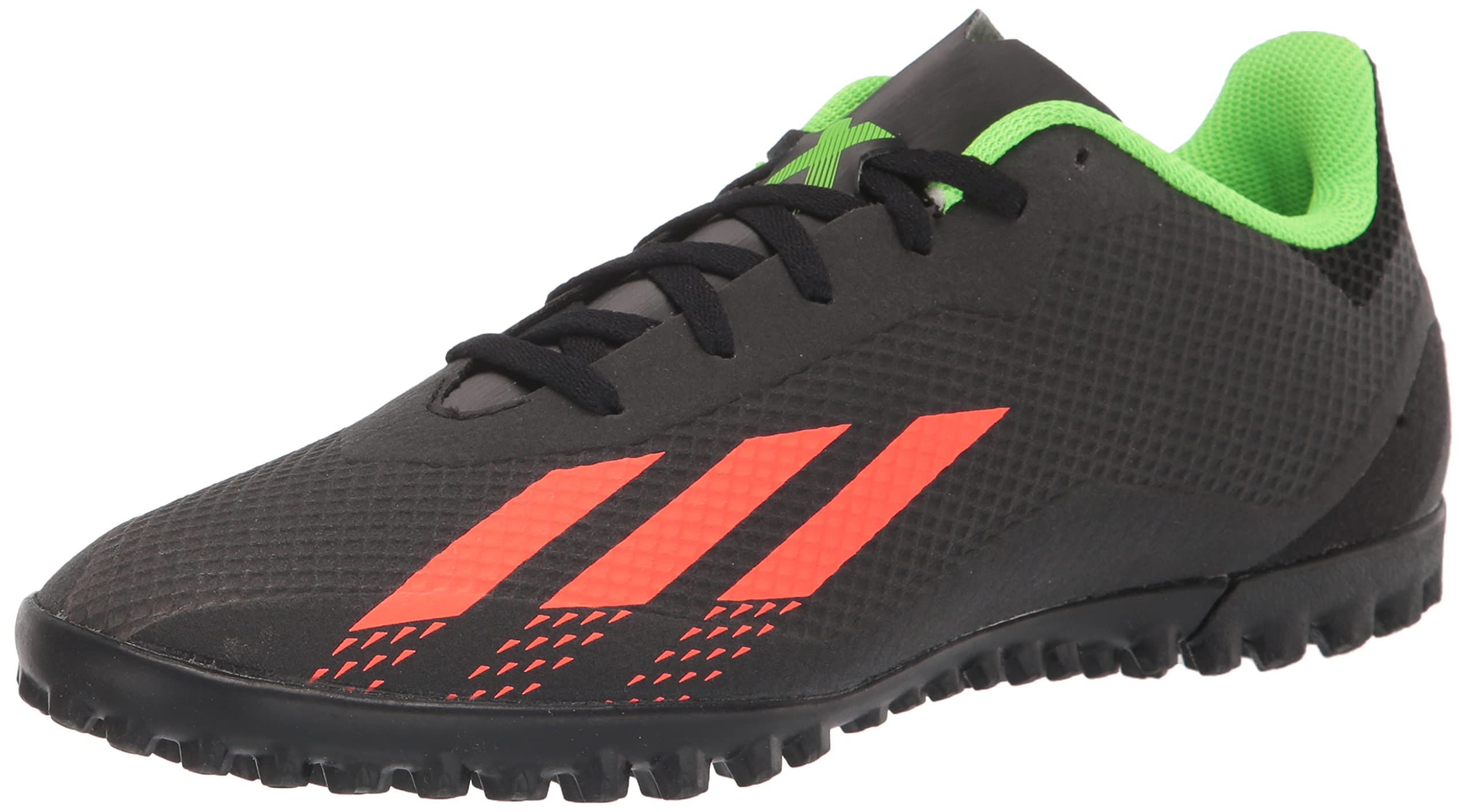 **adidas Unisex X Speedportal.4 Turf Soccer Cleats - Black/Solar Red/Solar Green - Size 9.5 US Men - Perfect for Indoor & Outdoor Soccer Training & Matches**