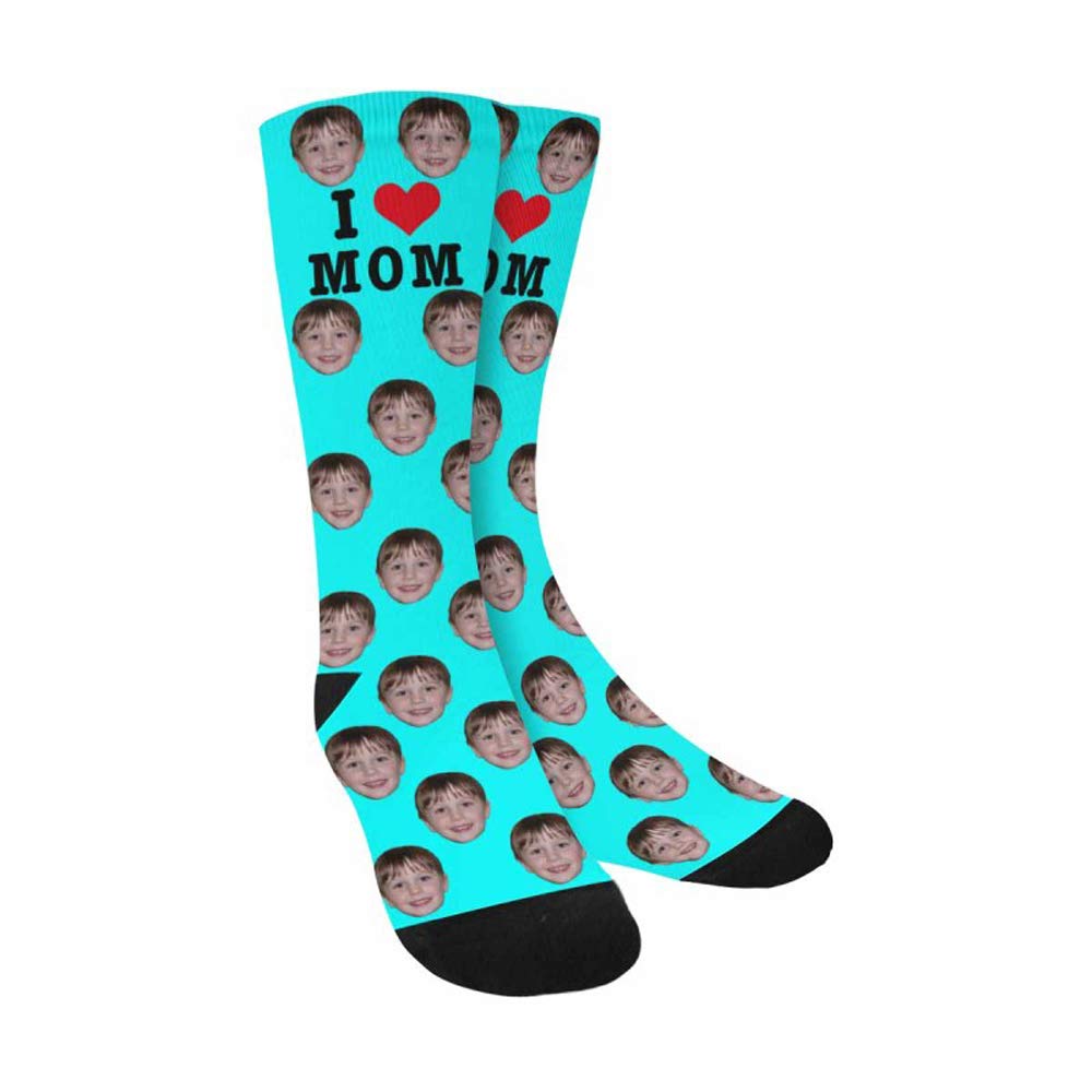 Custom Face Socks with Personalized Photo Printing - Unisex Athletic Crew Socks for Men & Women - Perfect for Gifts, Sports & Couple Matching