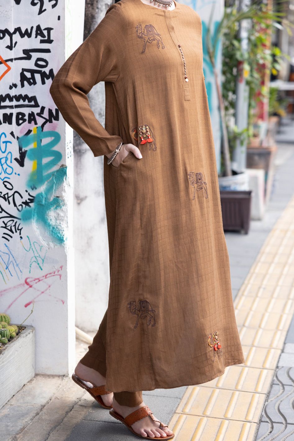 Premium Cotton Dobby Brown Stitched Suit - Formal Business Attire for Men - Perfect for Office Wear, Weddings & Special Occasions