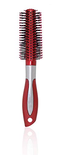 Round Hair Brush for Women & Girls - Volumizing & Styling Curler Brush (Red, 1-Pack) - Perfect for Home, Salon & Travel Use