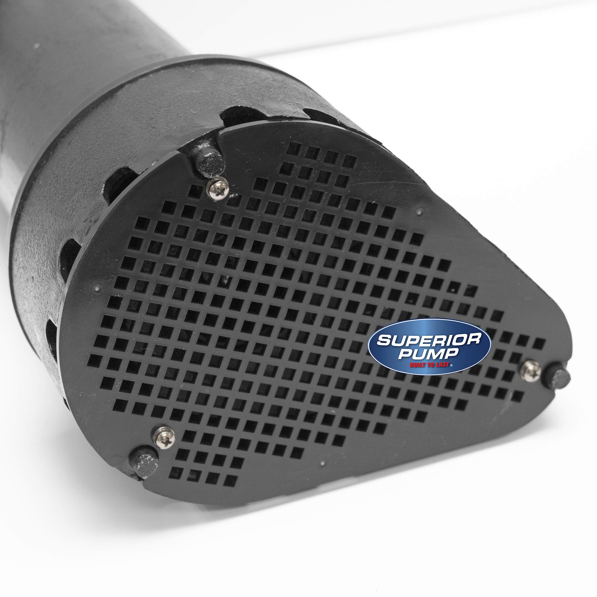 Superior Pump 92511 1/2 HP Cast Iron Submersible Sump Pump with Vertical Float Switch - Heavy Duty Water Removal for Basements, Crawl Spaces & Flood Prevention