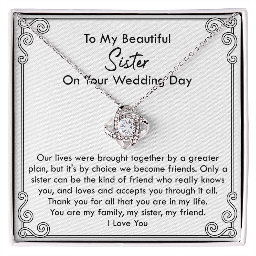 Beautiful Sister Necklace Gift for Wedding Day - Elegant Jewelry for Sister's Wedding - Perfect Bridal Jewelry Gift for Her - Ideal for Wedding Ceremony, Bridal Shower & Special Occasions