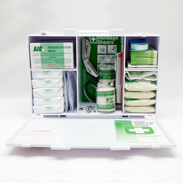 First Aid Kit Box B - 50 Person Emergency Medical Supplies for Workplace, Home & Travel Safety