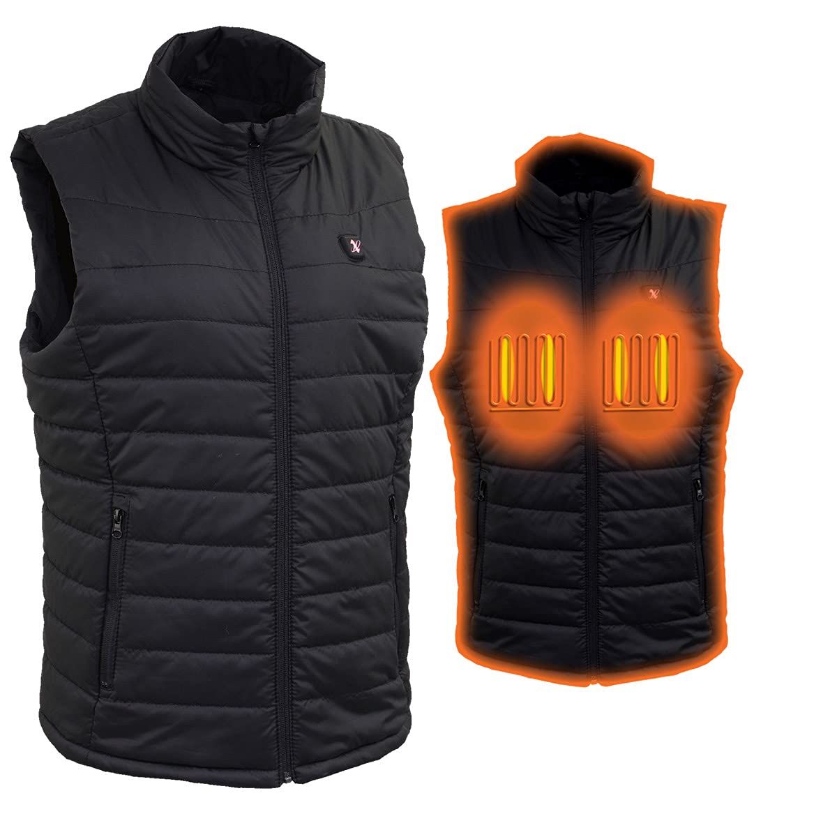 Nexgen Heat Women's Nxl4301set Puffed Black Heated Vest with Rechargeable Battery - Winter Warmth for Outdoor Activities, Skiing & Casual Wear