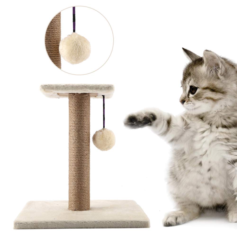 Premium Cat Tree Tower with Scratching Post - Durable & Sturdy Climbing Toy for Cats & Kittens - Multi-Level Activity Center for Play, Relax & Sleep - Handmade Beige Cat Furniture for Home & Office Use