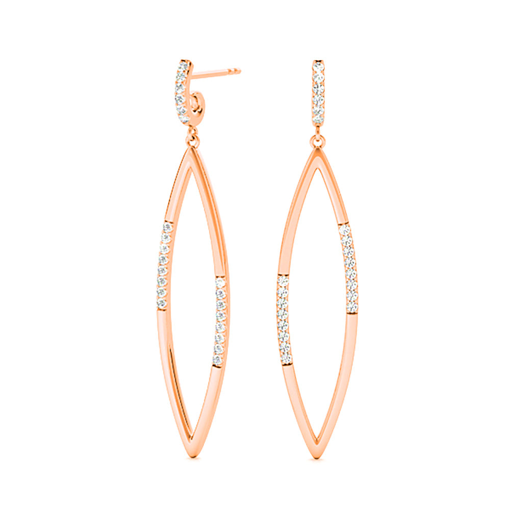 0.40 Carat Diamond Teardrop Earrings - Elegant Cocktail Party Dangle Earrings for Women - Perfect for Weddings, Evening Events & Special Occasions