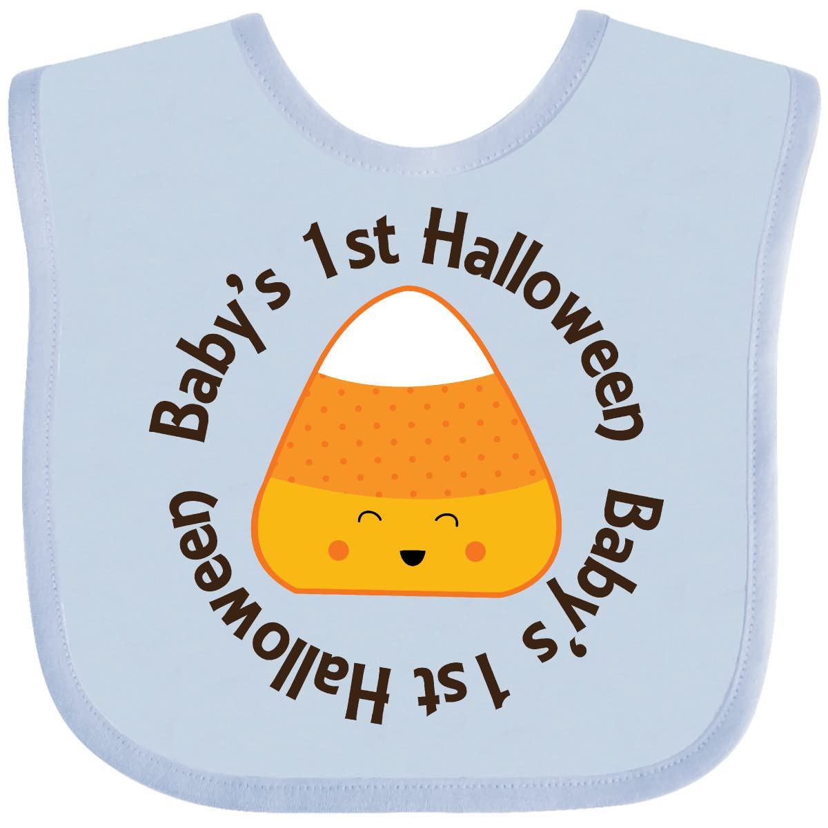 Inktastic First Halloween Candy Corn Baby Bib - Adorable & Soft for Infants | Perfect for Halloween Parties, Trick-or-Treating & Photo Shoots