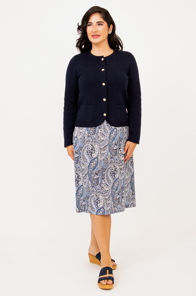 Amira Women's Navy Blue Cotton Sweater - Soft & Comfortable Pullover for Casual Wear, Office, and Fall Outfits