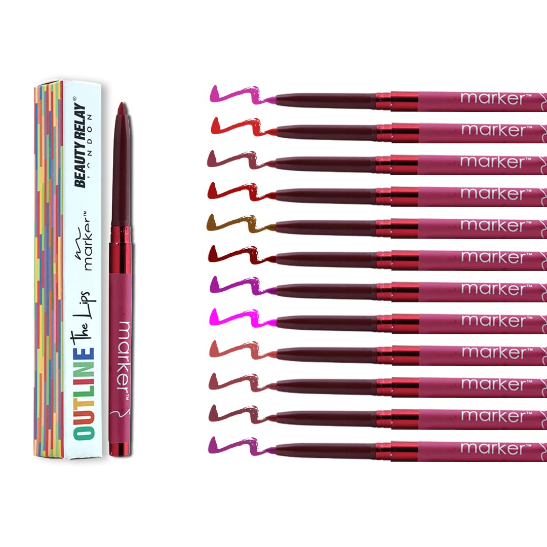 BEAUTYRELAY LONDON 12-Piece Matte Lip Liner Pencil Set - Waterproof, Long-Lasting, Multicolor Lipstick Outliner for Perfect Lip Definition | Ideal for Daily Makeup, Parties & Special Occasions