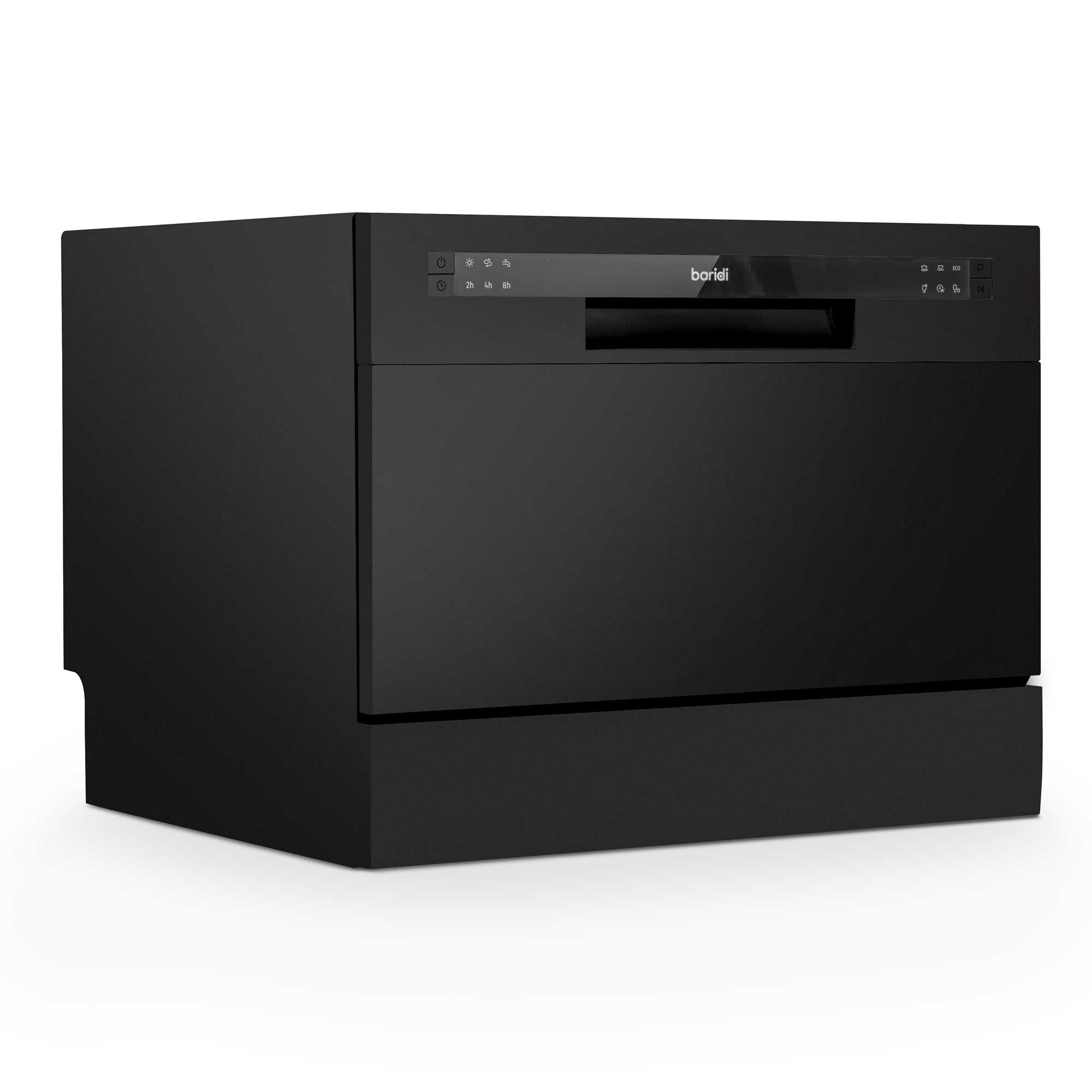Baridi Compact Tabletop Dishwasher - 6 Place Settings, 6 Wash Programs, Ultra Quiet 49dB, 6.5L Capacity in Sleek Black (Model DH85) - Perfect for Small Kitchens, Apartments, RVs & Dorm Rooms