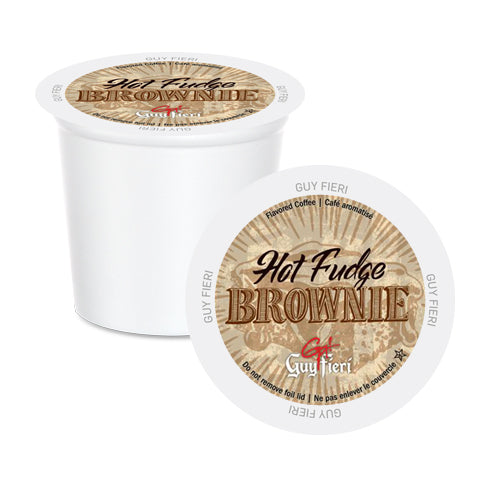 Guy Fieri Hot Fudge Brownie Single Serve Coffee Pods - 24 Pack | Gourmet Flavored Coffee for Keurig Machines | Perfect for Office, Home & Gifts