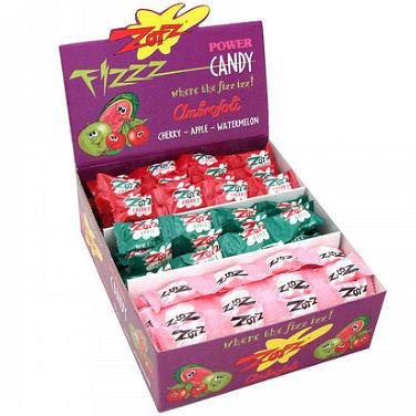 Zotz Fizz Candy - Cherry, Apple & Watermelon Flavors (48 Count Bulk Box) - Perfect for Parties, Halloween Treats & Office Snacks