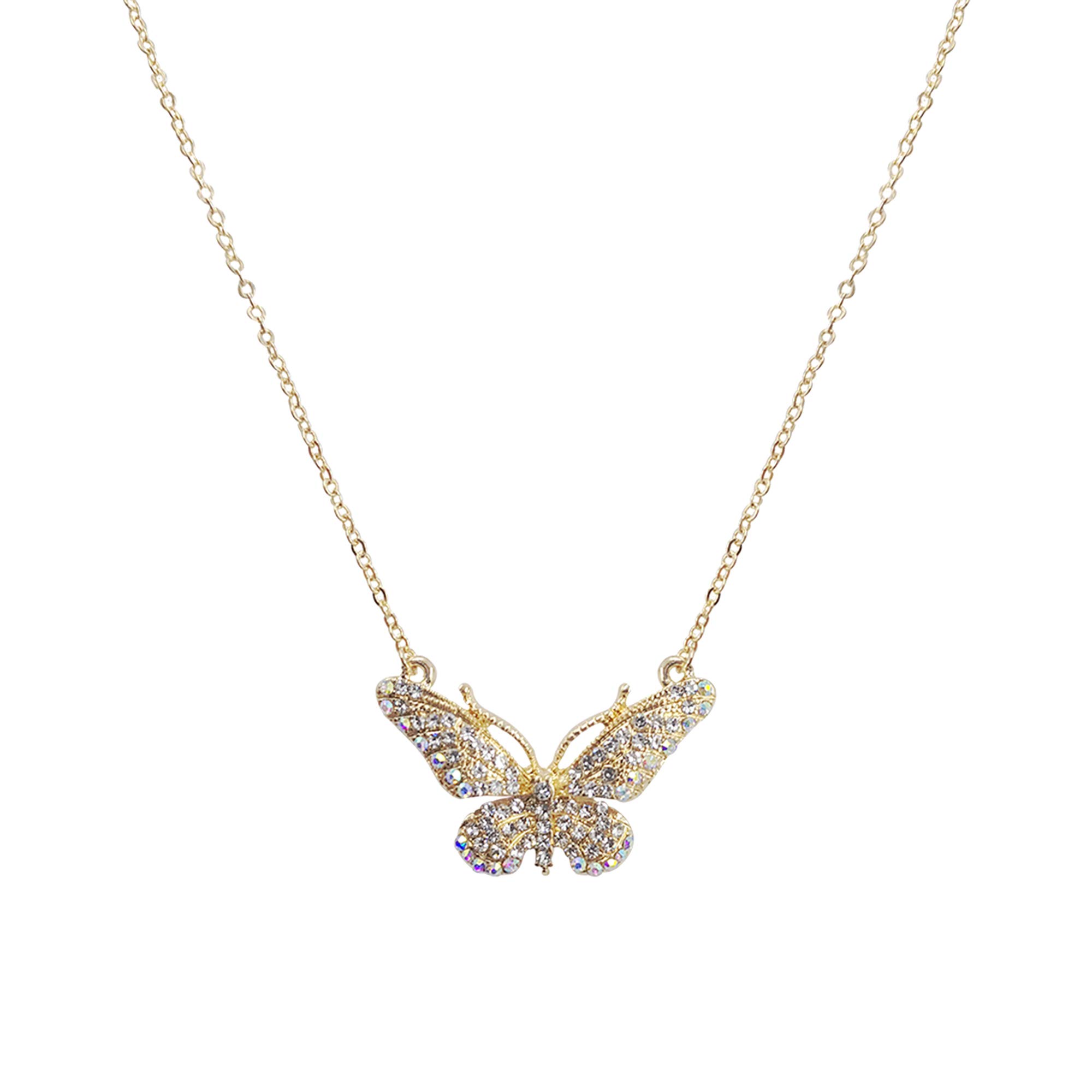 NTLX Butterfly Necklace for Women - Genuine Rhinestone Crystal Pendant Necklace with Gift Box | Elegant Jewelry Gift for Birthday, Anniversary & Valentine's Day
