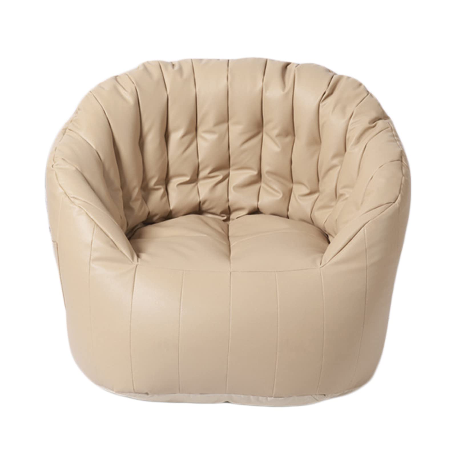 Waterproof PU Bean Bag Chair Cover - Indoor & Outdoor Recliner Sofa Slipcover for Adults & Kids (No Filling, Beige) | Perfect for Living Rooms, Dorms, Patios & Game Rooms