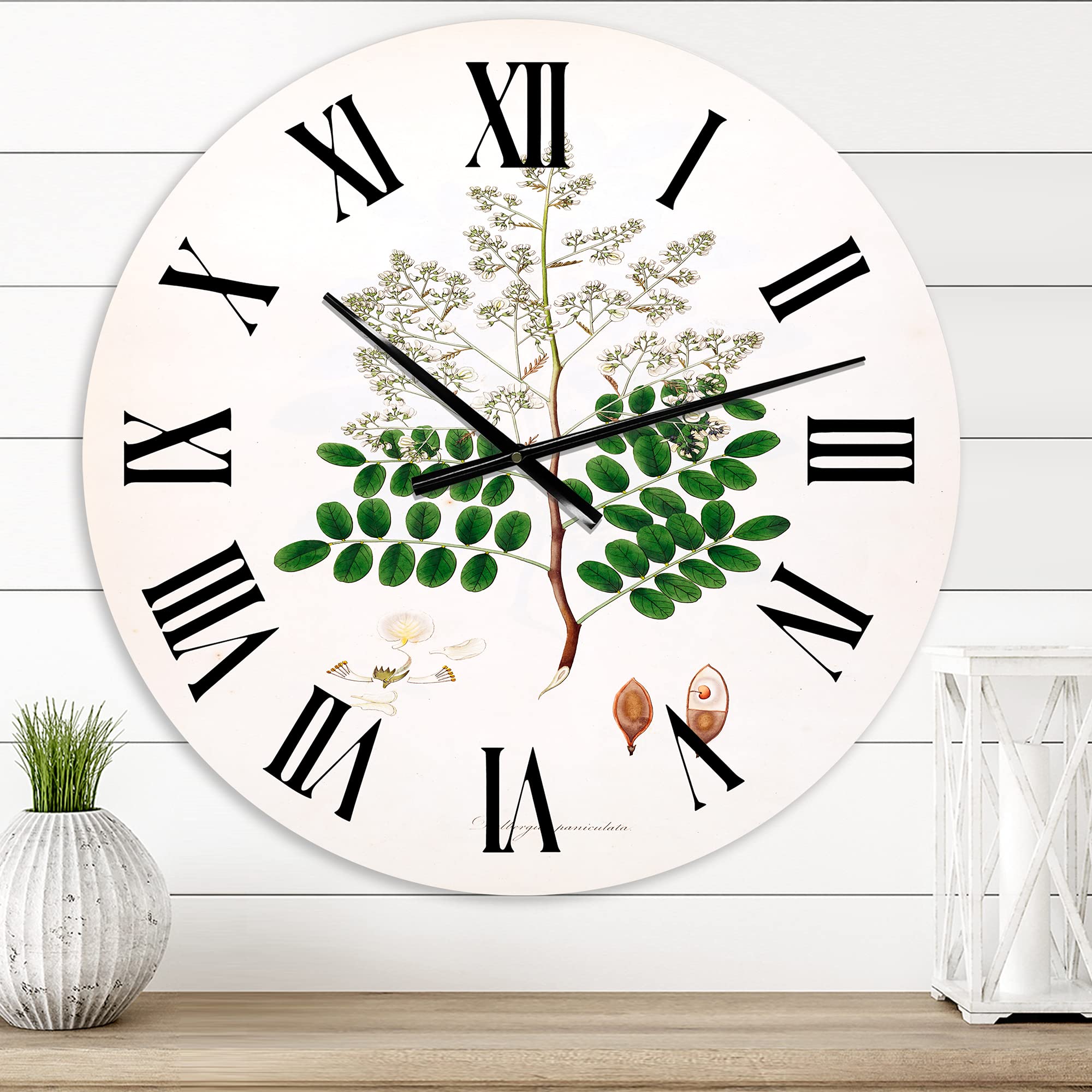 Vintage Farmhouse Wall Clock - Large Floral Botanical Decor for Living Room, Kitchen, Bedroom | Rustic Home Decor | Perfect for Farmhouse, Cottage & Vintage Style Interiors