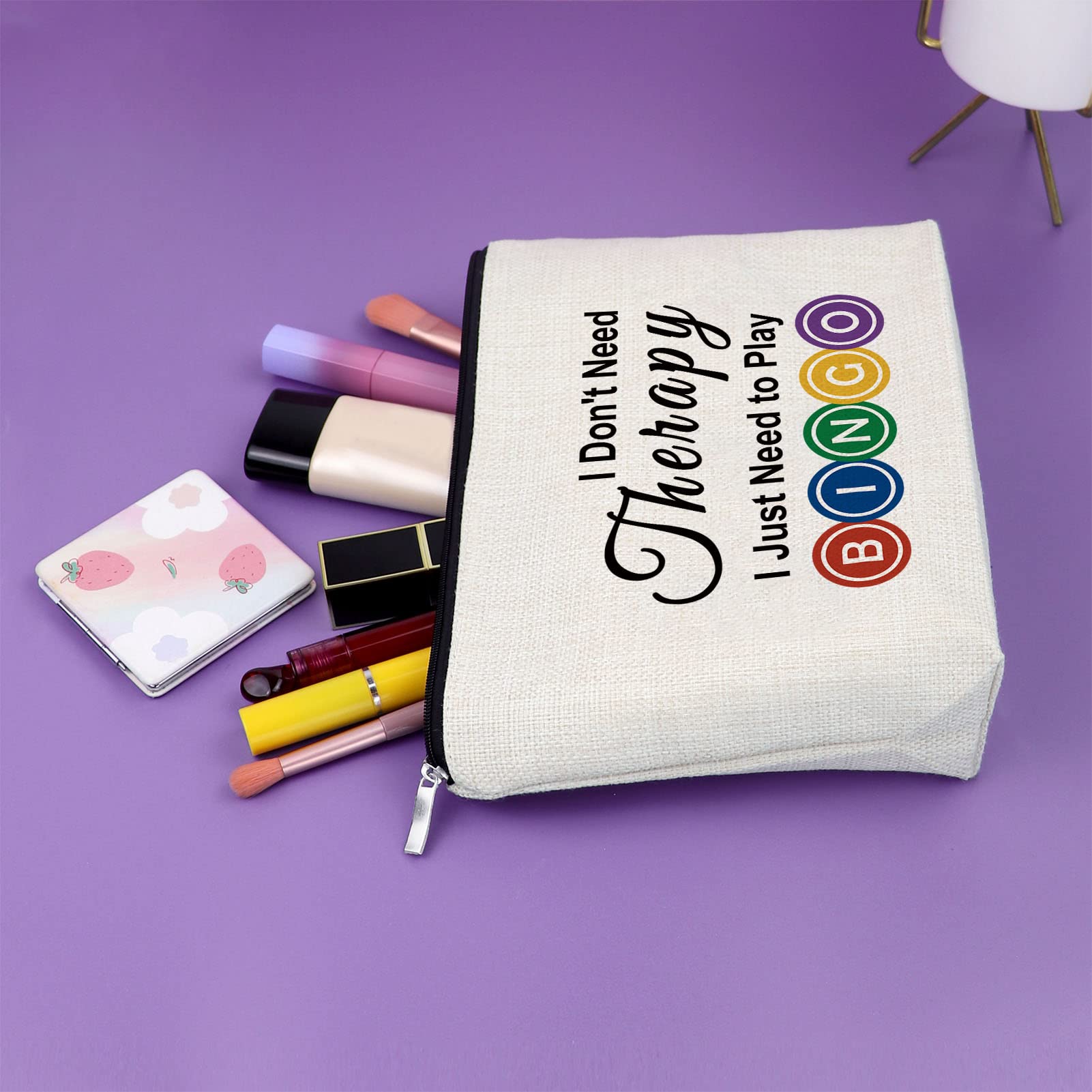 2 Pack Bingo Themed Makeup Bags - Perfect Gift for Bingo Lovers, Casino Enthusiasts & Women | Cosmetic Travel Pouch for Birthday, Christmas & Game Nights | Ideal for Travel, Parties & Casino Trips