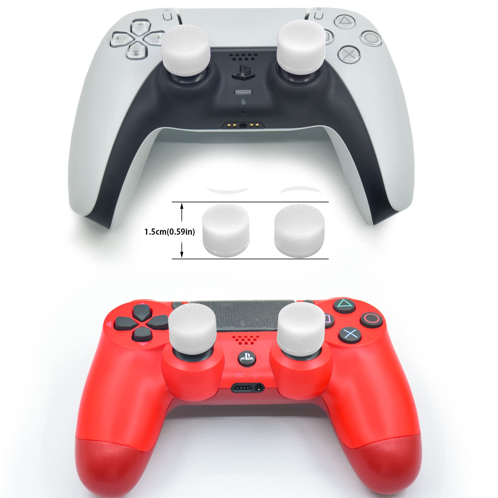 Anti-Slip Thumb Grip Controller Gamepad Set for PS5/PS4/Switch Pro - 8pcs Thumb Grips, 4pcs Precision Rings & Storage Case - Enhanced Gaming Comfort & Control for FPS, Racing & Action Games