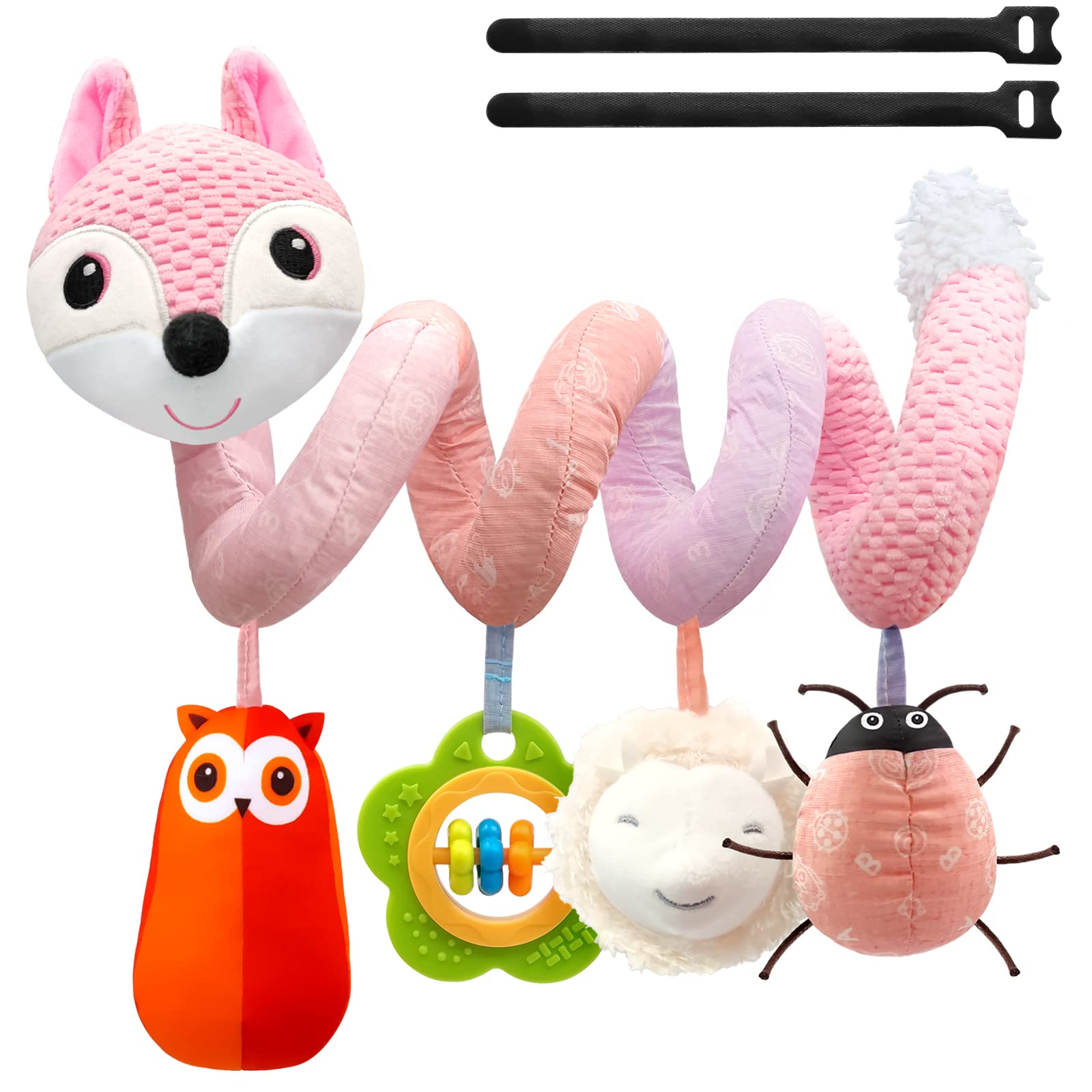Best Baby Car Seat Toys for 0-12 Months - Soft Developmental Infant Toys with Music, Rattles & Teether for Newborns 0-3-6-9 Months - Perfect for Stroller, Crib & Travel - Gift for Boys & Girls