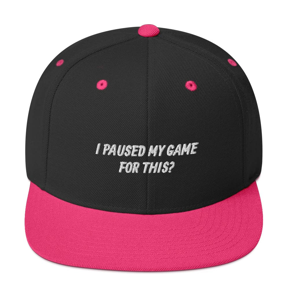 Funny Embroidered Adjustable Snapback Hat - Video Game Inspired Gift for Gamers - Perfect for Gaming Sessions, Cosplay & Everyday Wear