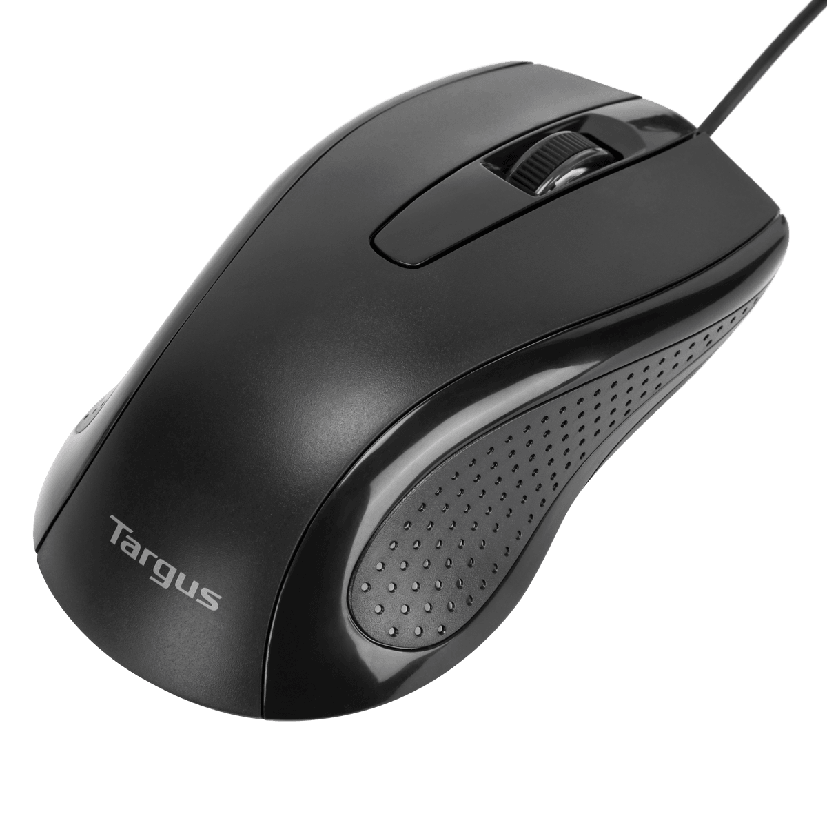 3 Button USB Full Size Optical Mouse - Wired Computer Mouse for PC, Laptop, Desktop - Ergonomic Design for Office, Gaming, and Home Use