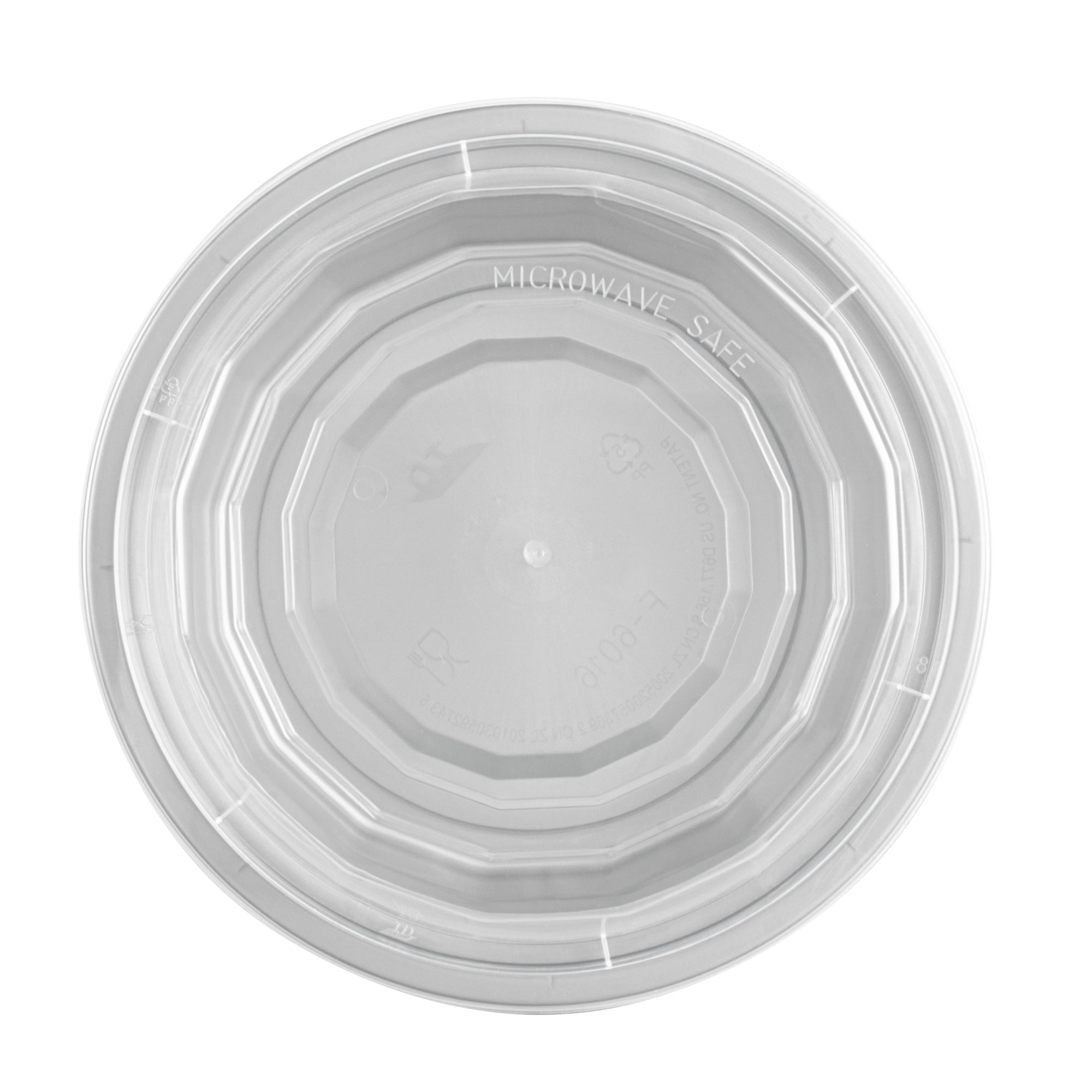 16 oz Round Silver Plastic To-Go Containers with Clear Lids - Microwave Safe, 6.25
