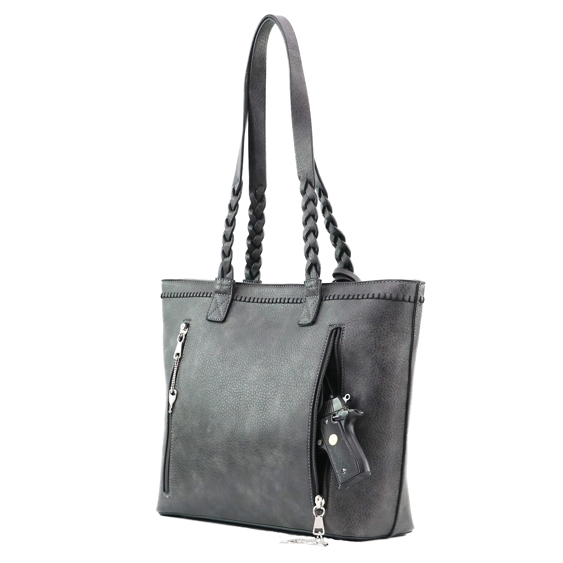 Concealed Carry Purse for Women - Locking Cora Stitched Gun Tote with Secure Zipper Pocket | Perfect for Everyday Use, Travel & Personal Safety