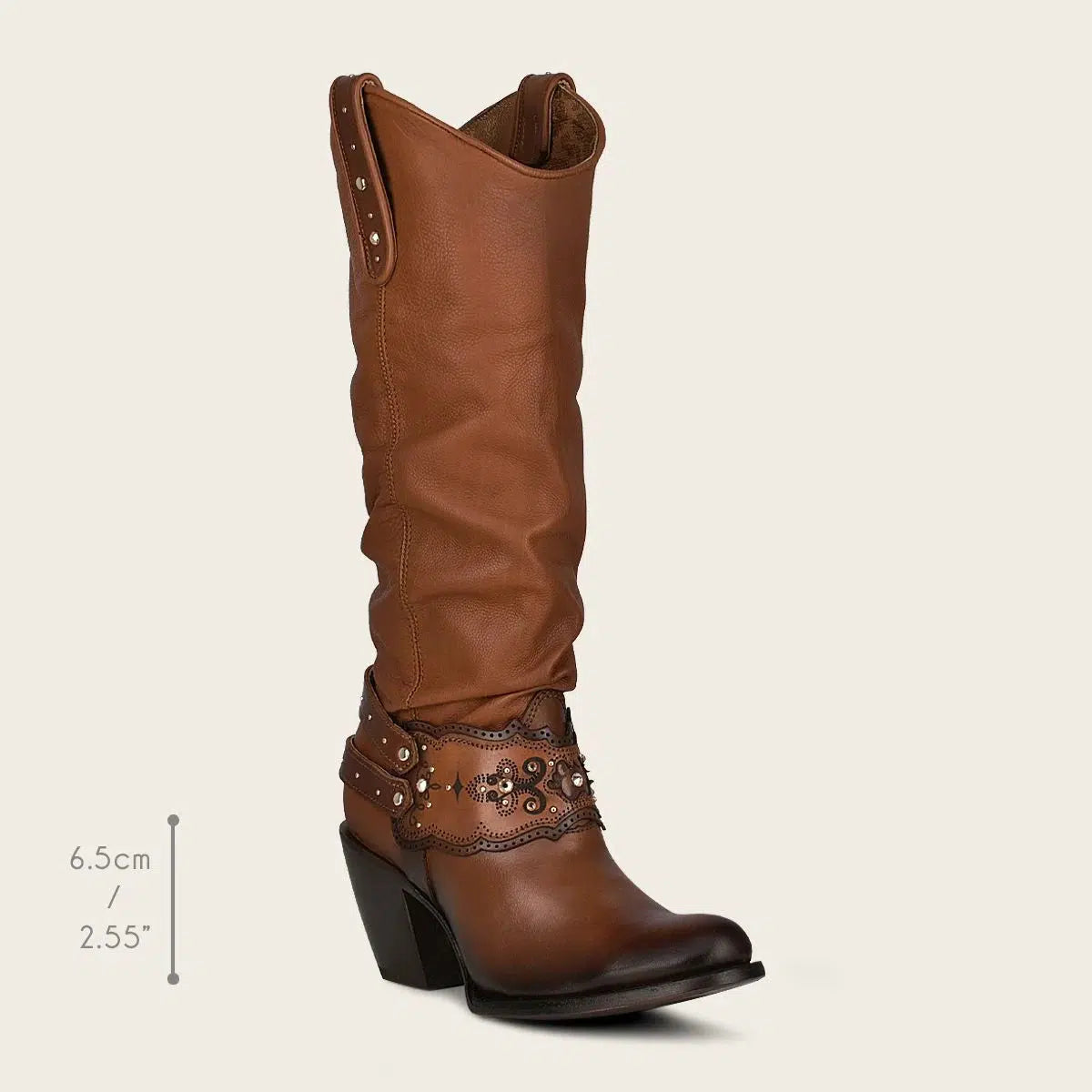 1Z41RS Women's Cuadra Golden Casual Cowgirl Leather Knee High Boots - Stylish Western Fashion for Rodeo, Country Dance & Everyday Wear