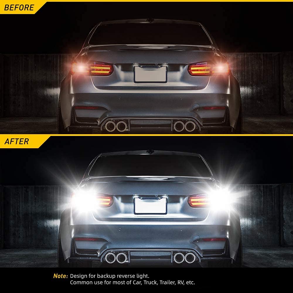 D-Lumina 7440 7443 LED Backup Reverse Light Bulbs - 5600 Lumens, 21W, 2-SMD CSP Chips, T20 7441 W21W, Canbus Error Free, Plug & Play, 6000K White (Pack of 2) - Perfect for Car & Truck Reverse Lights, Parking, Night Driving, and Enhanced Visibility