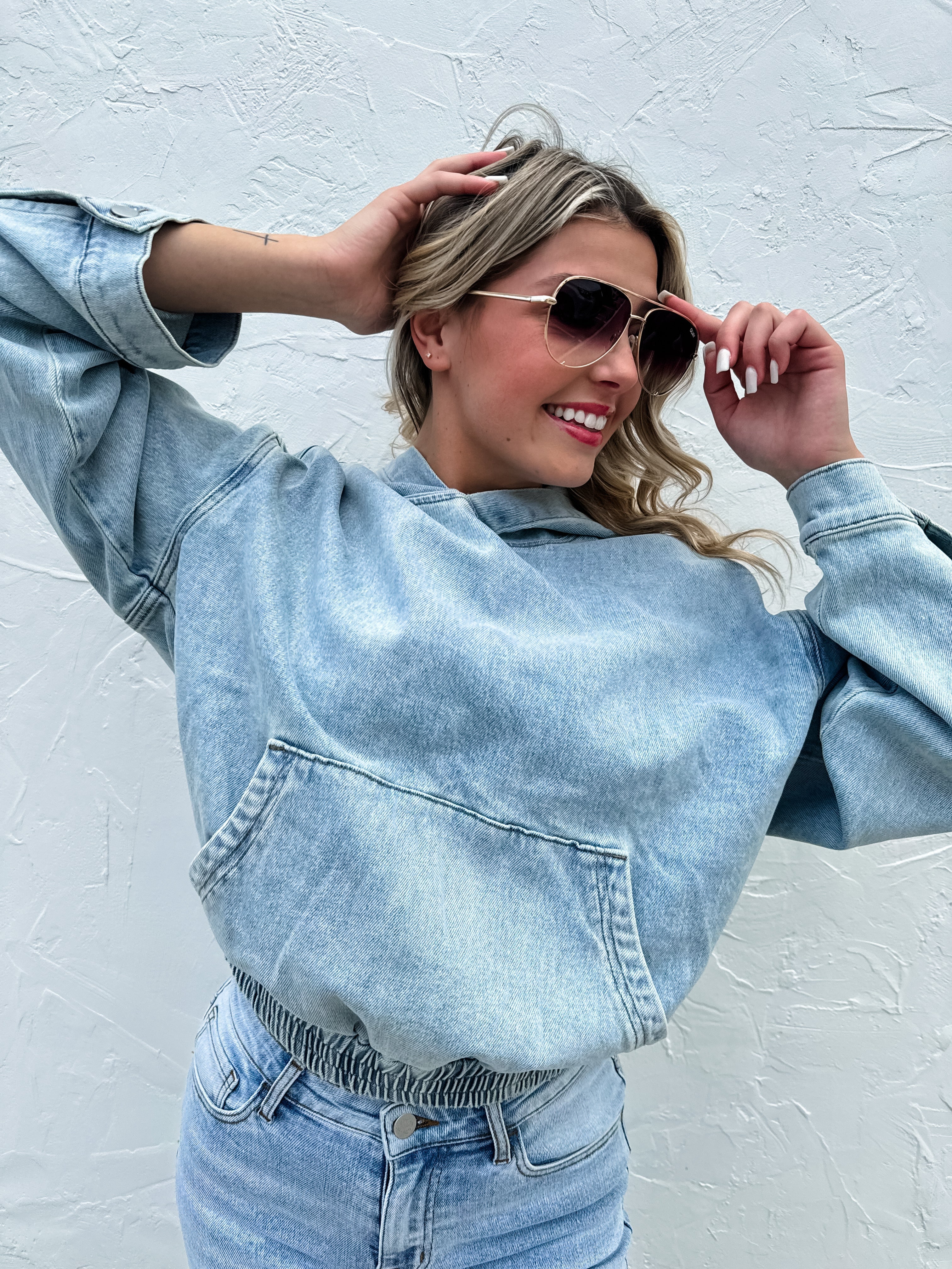 PREORDER: Denim Blues Classic Pullover Hoodie for Men & Women - Comfortable Casual Wear for Everyday Outfits, Street Style, and Outdoor Activities