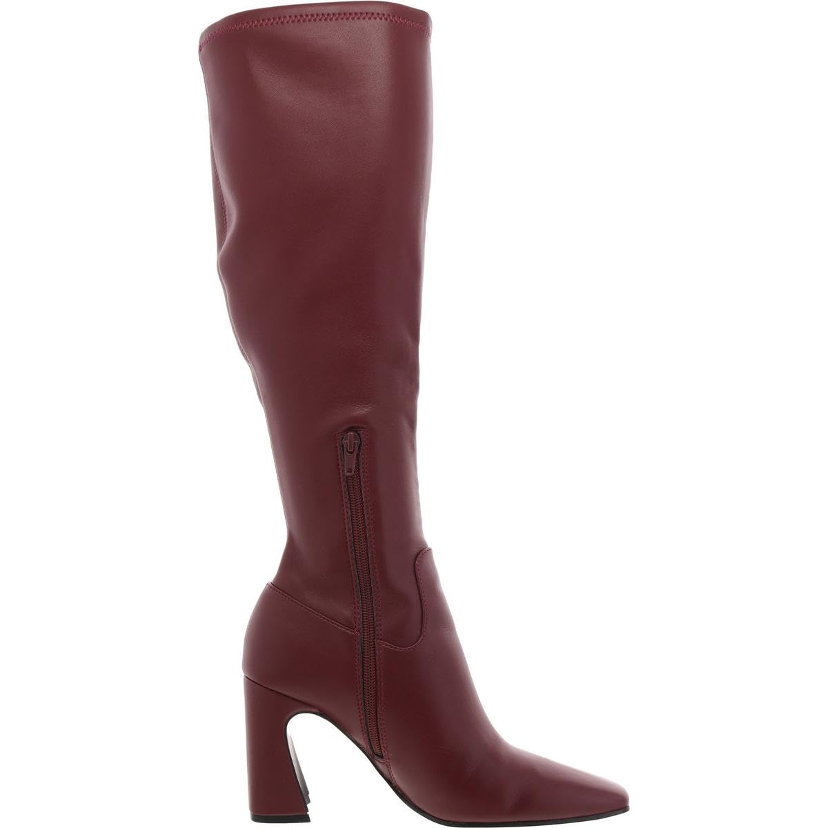Steve Madden Women's Lamarca Knee High Boots - Fashionable Leather Riding Boots for Women, Comfortable Slip-On Winter Boots with Block Heel (Perfect for Office, Date Night & Fall/Winter Outfits)