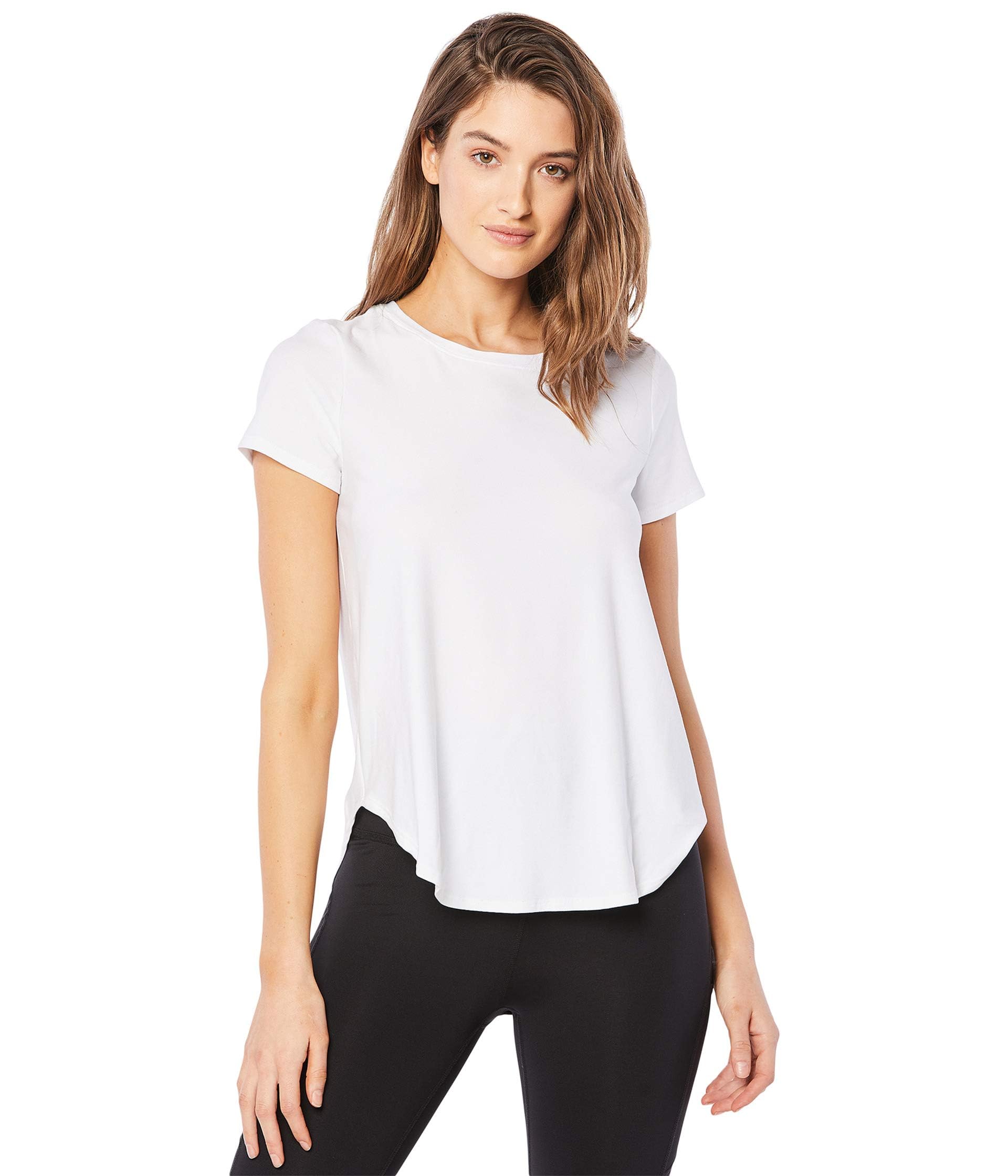 Beyond Yoga Women's On The Down Low Tee - Soft Stretchy Comfortable Yoga T-Shirt for Workouts, Lounge & Everyday Wear
