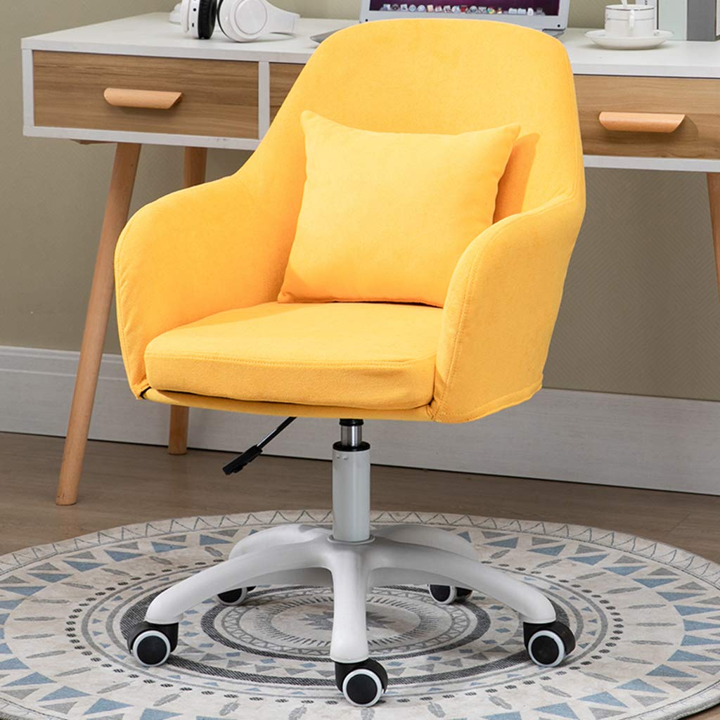 Premium Flannel Swivel Office Chair with Wheels - Adjustable Mid-Back Ergonomic Computer Desk Chair with Open Backrest & Smooth Casters (Multiple Colors) - Perfect for Home Office, Gaming & Workspace Comfort