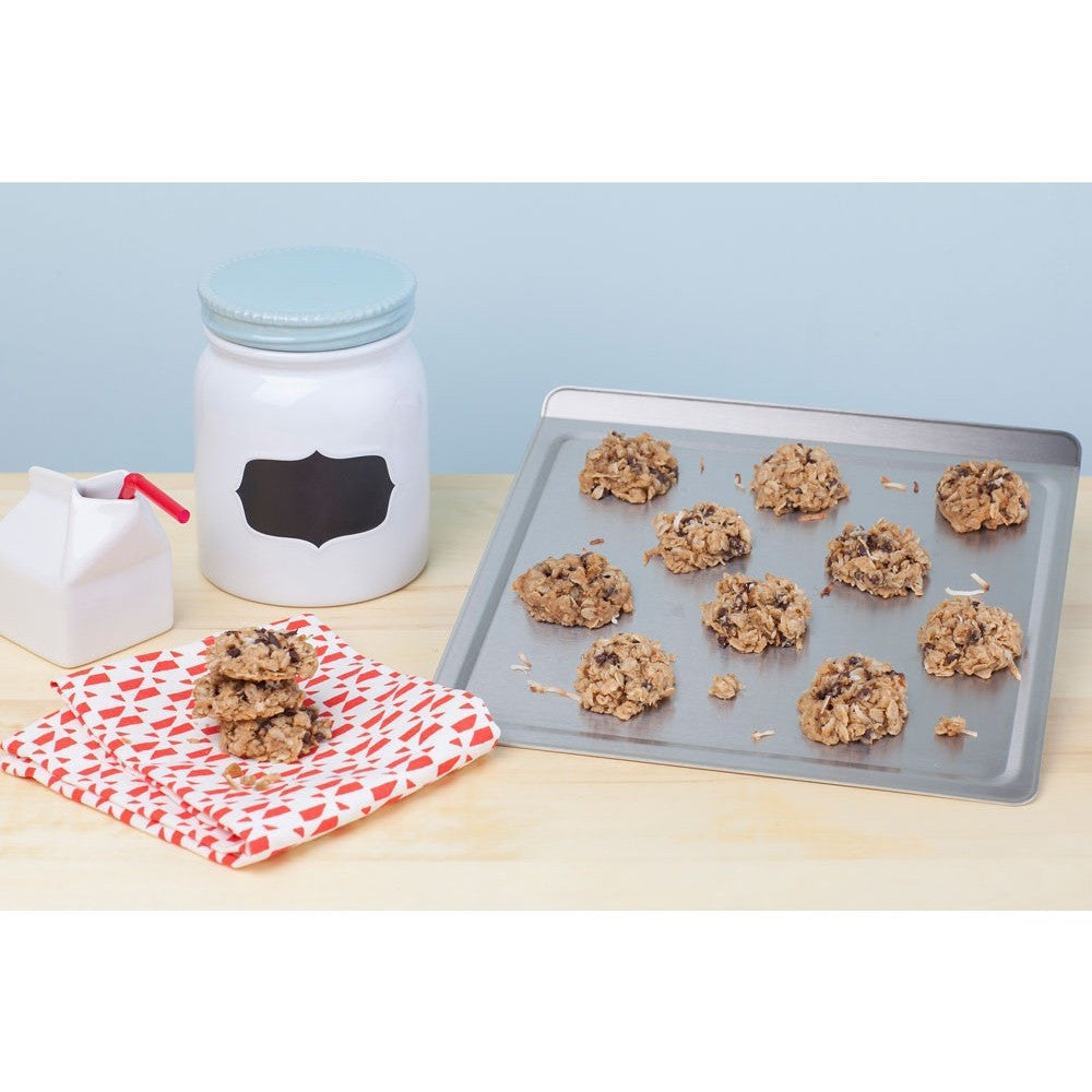 Premium Stainless Steel Clad Medium Cookie Sheet - Heavy Duty Baking Pan for Cookies, Pastries & Roasting - Perfect for Home Bakers & Professional Kitchens