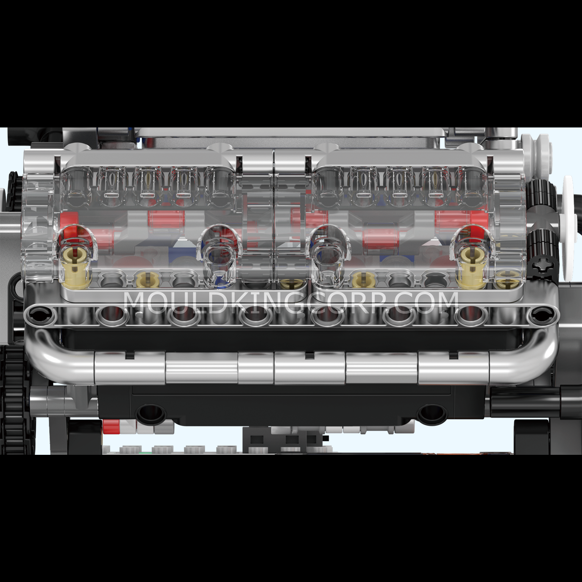 Mould King 10088 Motorized V8 Engine Model Building Kit - 535 Pieces STEM Toy for Adults & Kids | DIY Assembly, Educational Gift for Car Enthusiasts | Perfect for Home Display, School Projects & Collector Showcase